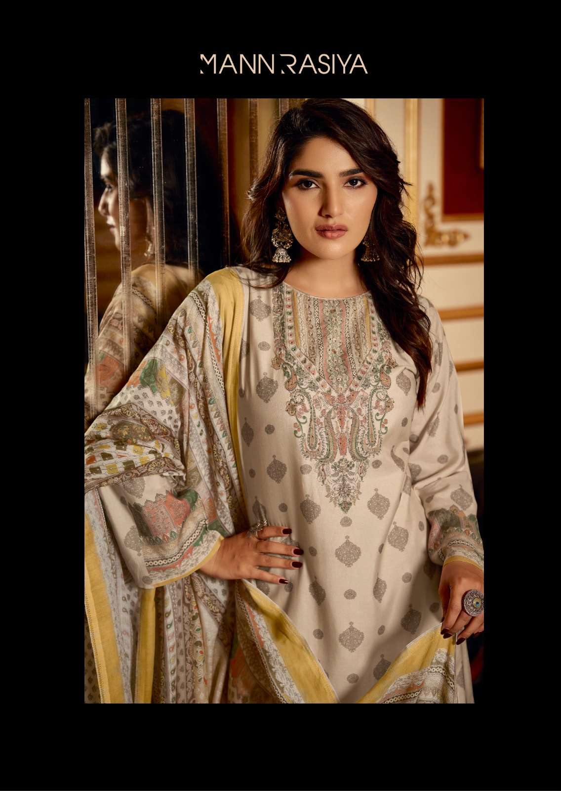 shaina by mannrasiya 51001-51004 series pure muslin digital print with handwork salwar suits catalogue surat 