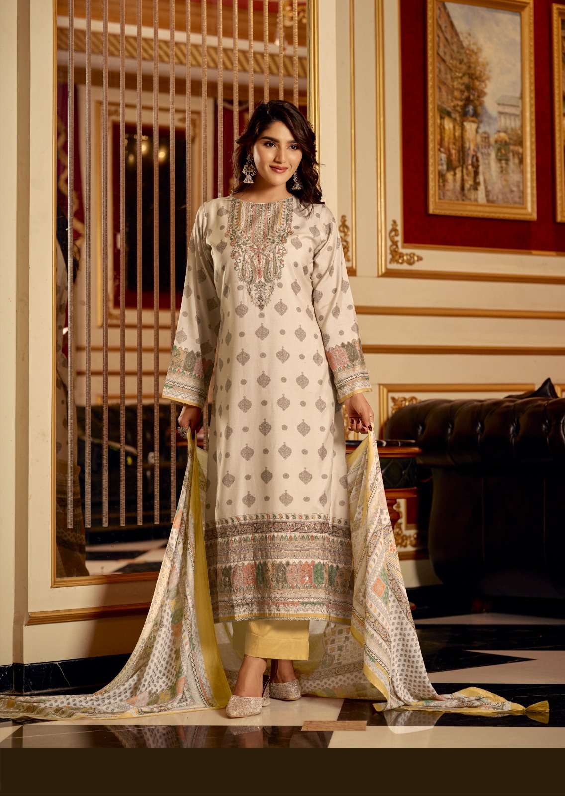 shaina by mannrasiya 51001-51004 series pure muslin digital print with handwork salwar suits catalogue surat 