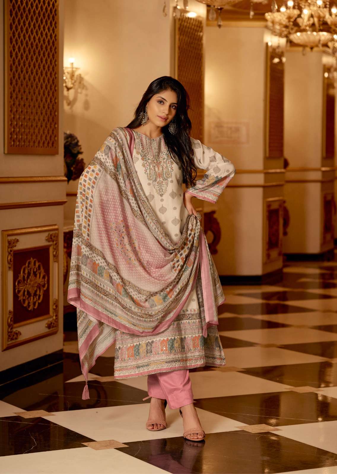 shaina by mannrasiya 51001-51004 series pure muslin digital print with handwork salwar suits catalogue surat 