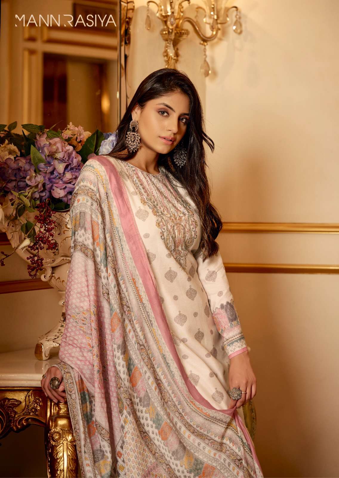 shaina by mannrasiya 51001-51004 series pure muslin digital print with handwork salwar suits catalogue surat 