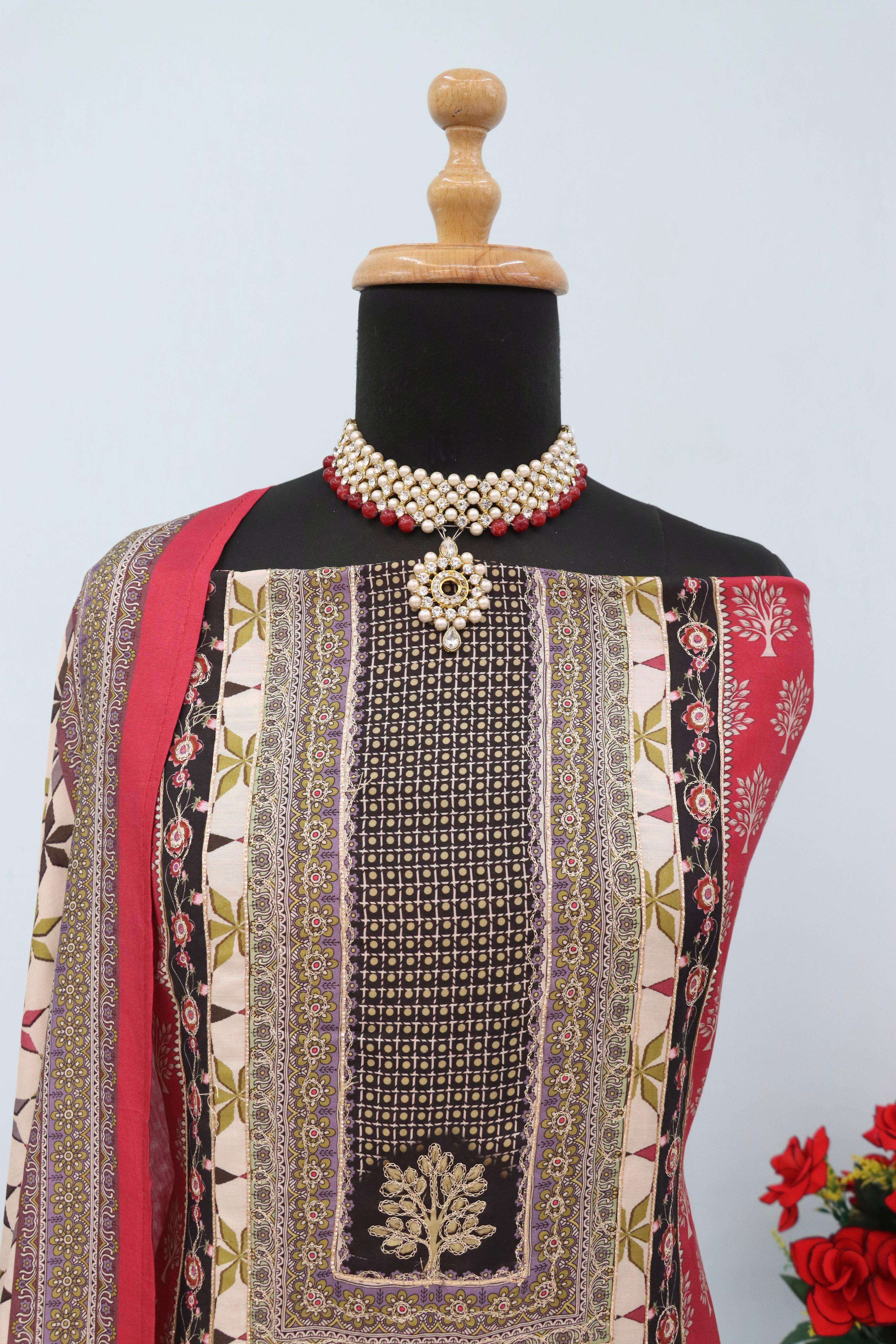 shurooq 101 series unstich designer pure muslin dress material non catalogue wholesaler surat 