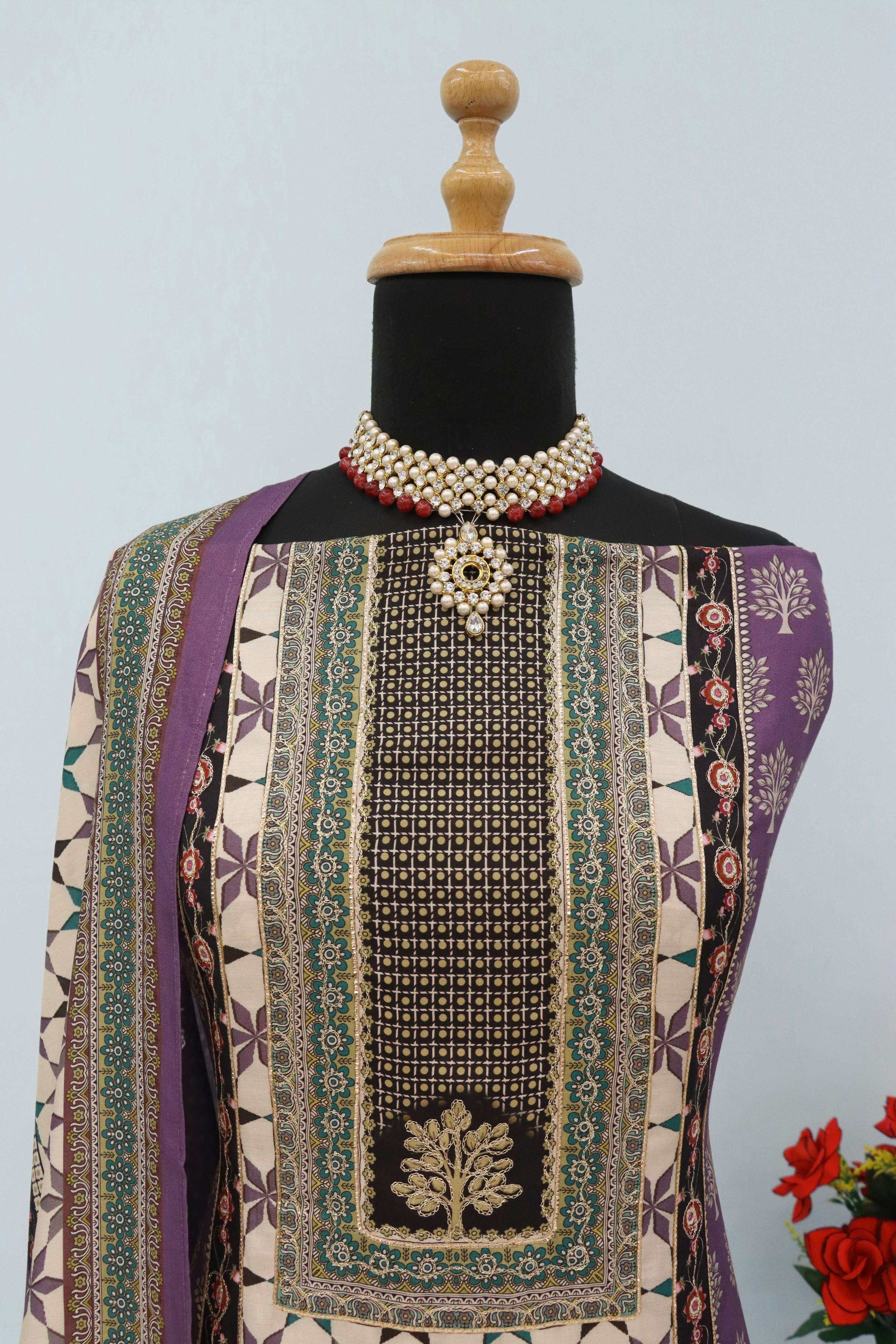 shurooq 101 series unstich designer pure muslin dress material non catalogue wholesaler surat 