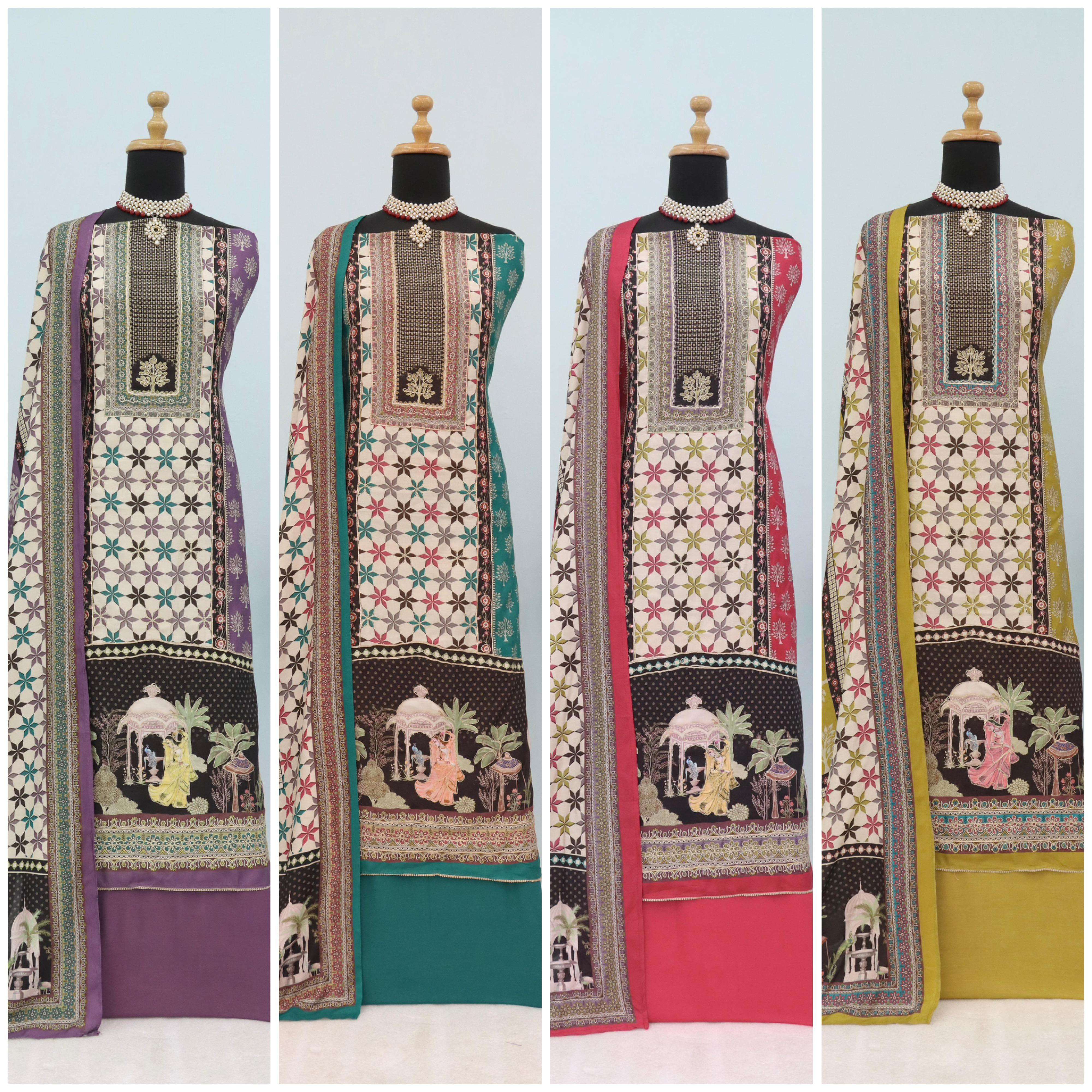 shurooq 101 series unstich designer pure muslin dress material non catalogue wholesaler surat 