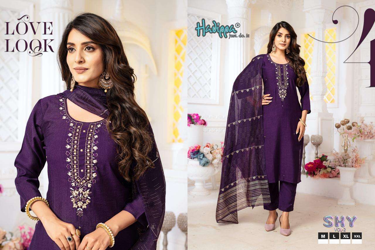 sky vol-2 by hadippa straight cut designer indian kurtis catalogue surat 