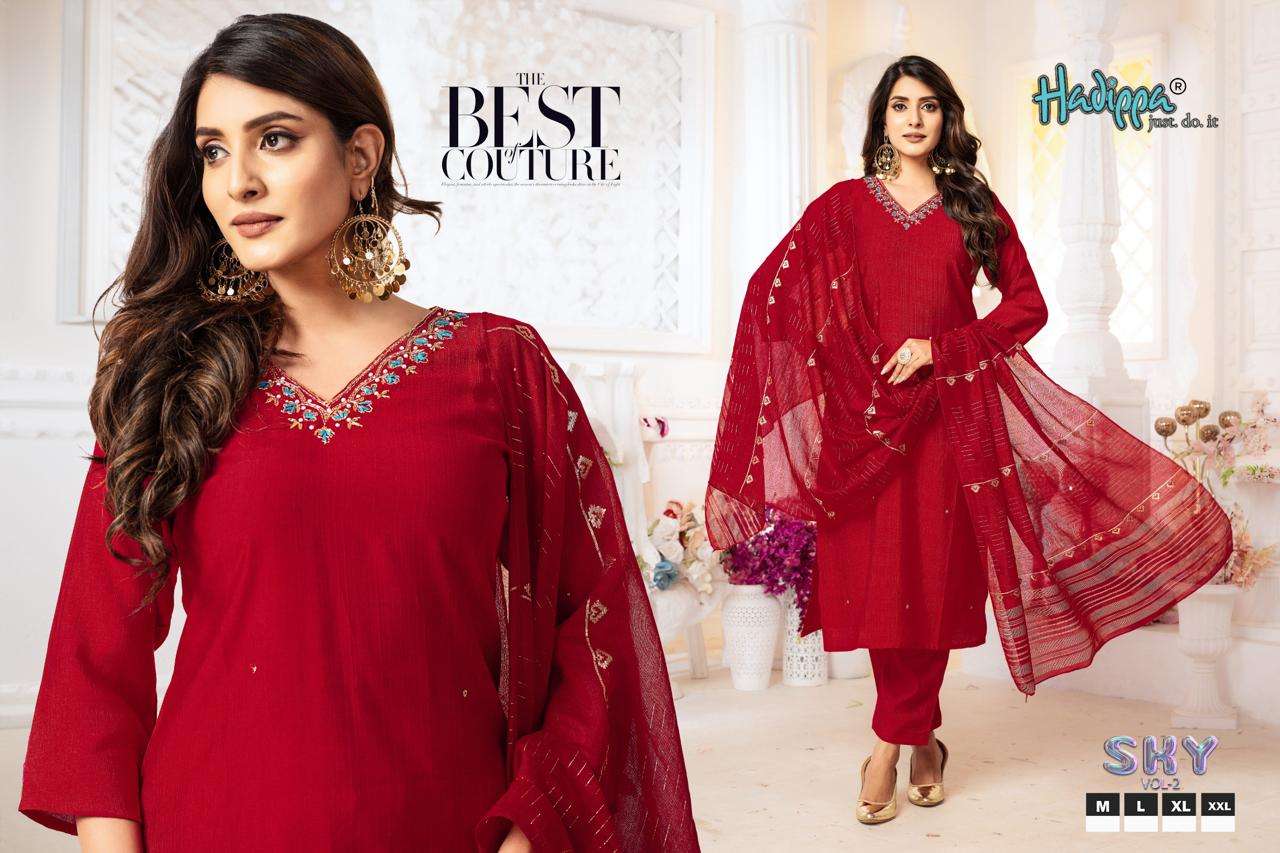 sky vol-2 by hadippa straight cut designer indian kurtis catalogue surat 