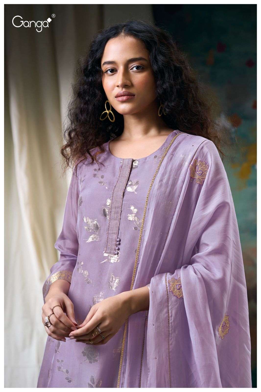 tatiana by ganga 3043 series organza silk jacquard dress material catalogue wholesale collection surat 