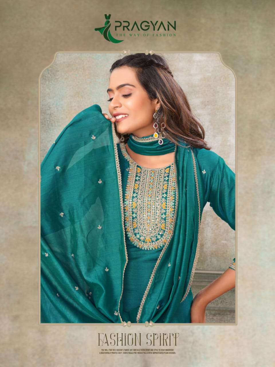 vichitra vol-1 by pragyan 2301-2306 series vichitra fabric with fancy embroidery work dress catalogue online wholesaler surat 