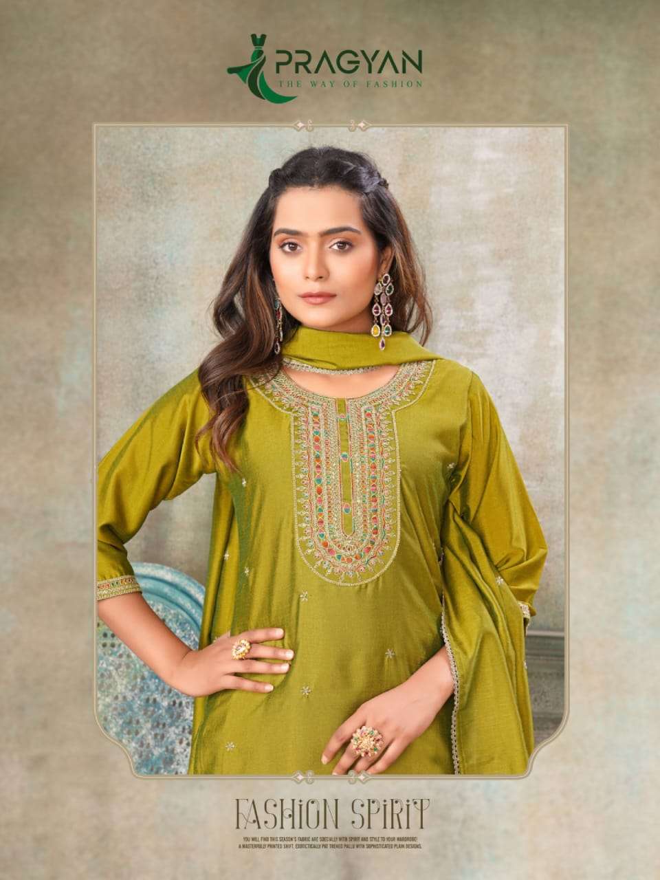 vichitra vol-1 by pragyan 2301-2306 series vichitra fabric with fancy embroidery work dress catalogue online wholesaler surat 