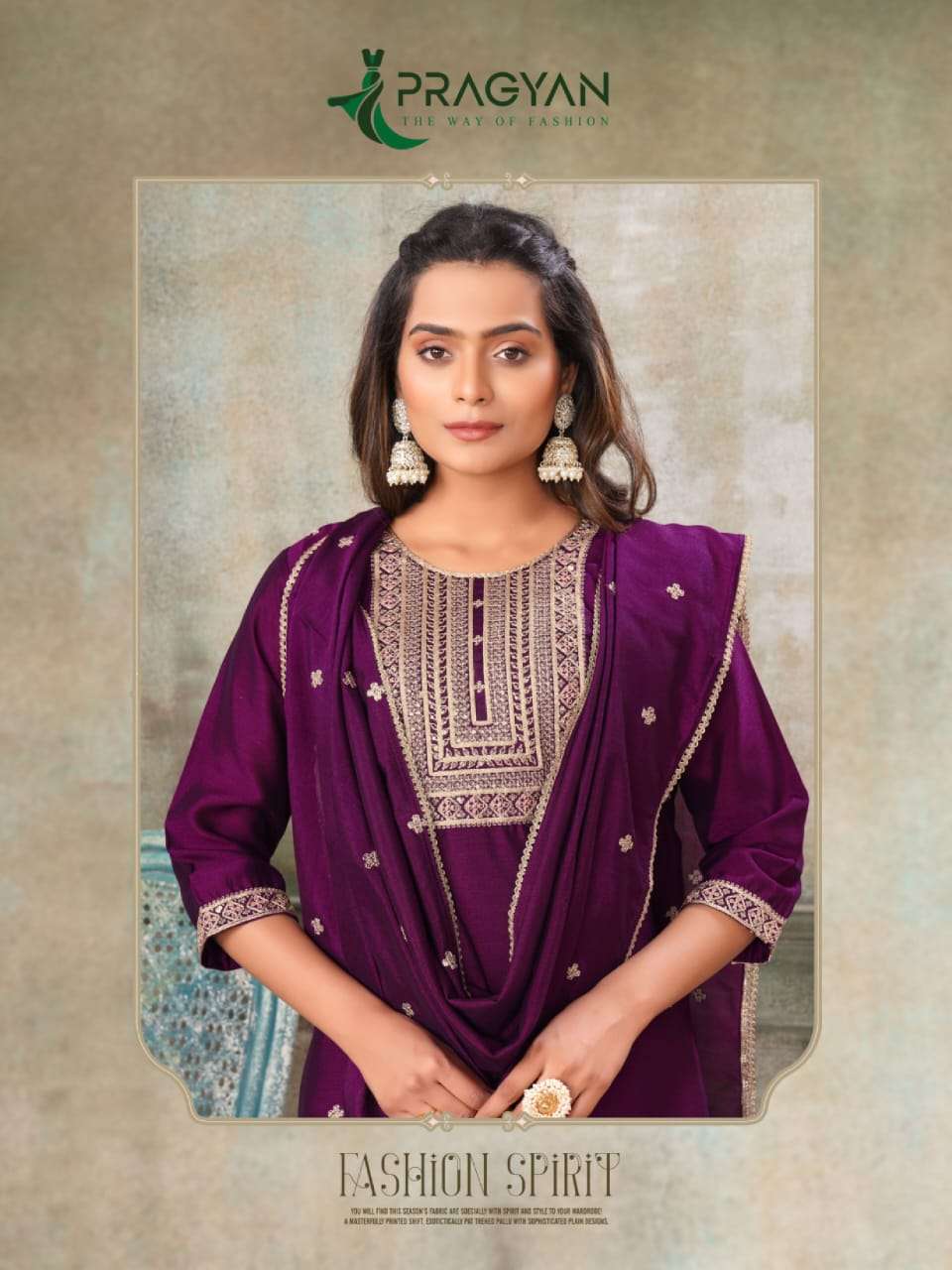 vichitra vol-1 by pragyan 2301-2306 series vichitra fabric with fancy embroidery work dress catalogue online wholesaler surat 