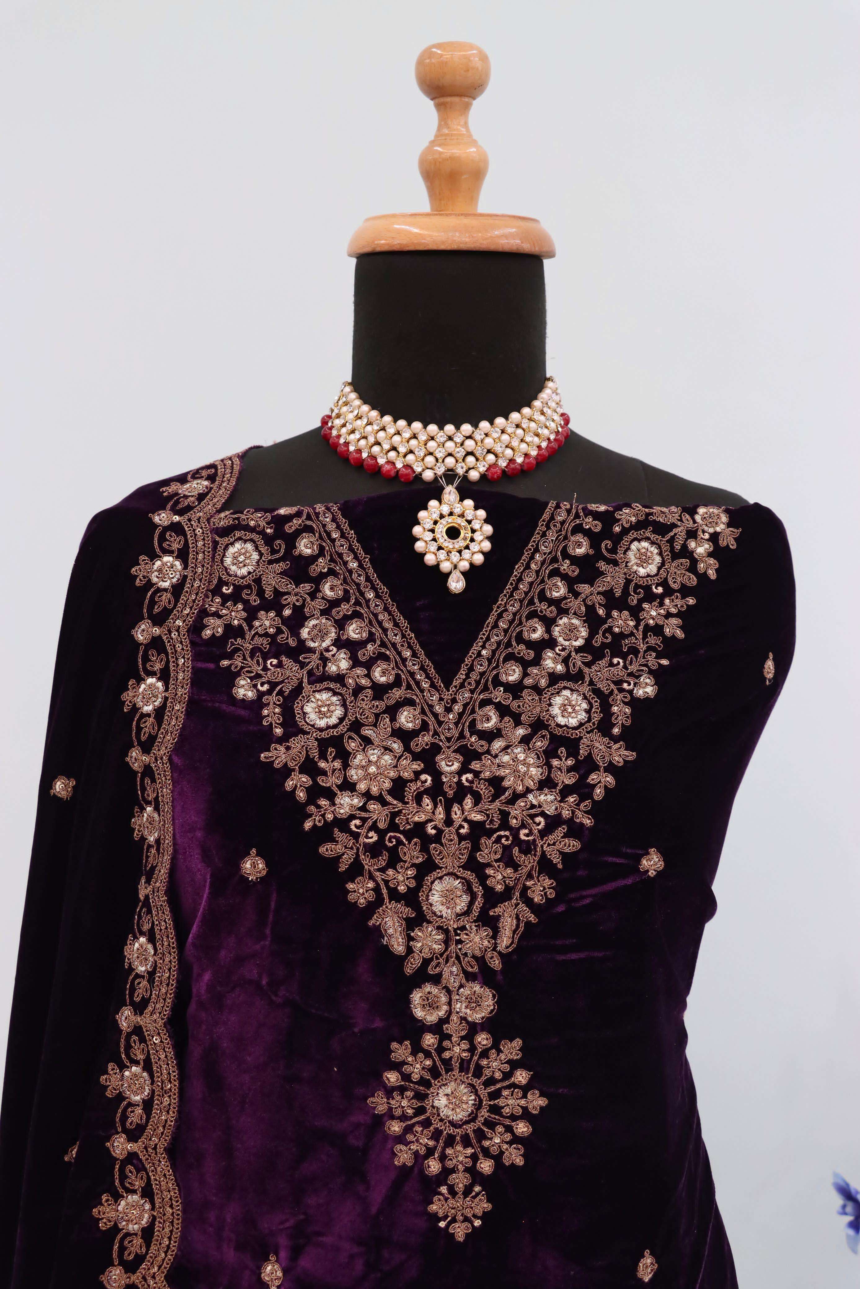 winter collection vol-3 by shurooq winter special velvet dress material non catalogue wholesale shopping surat