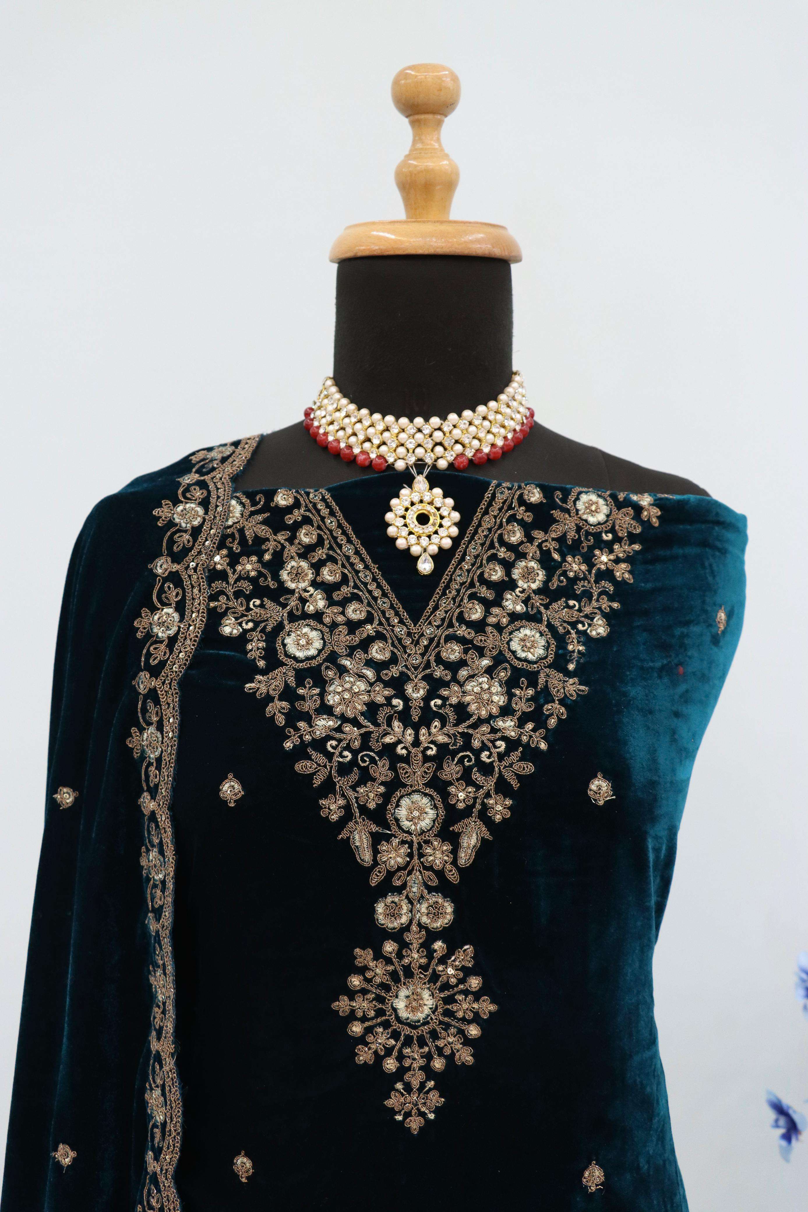 winter collection vol-3 by shurooq winter special velvet dress material non catalogue wholesale shopping surat