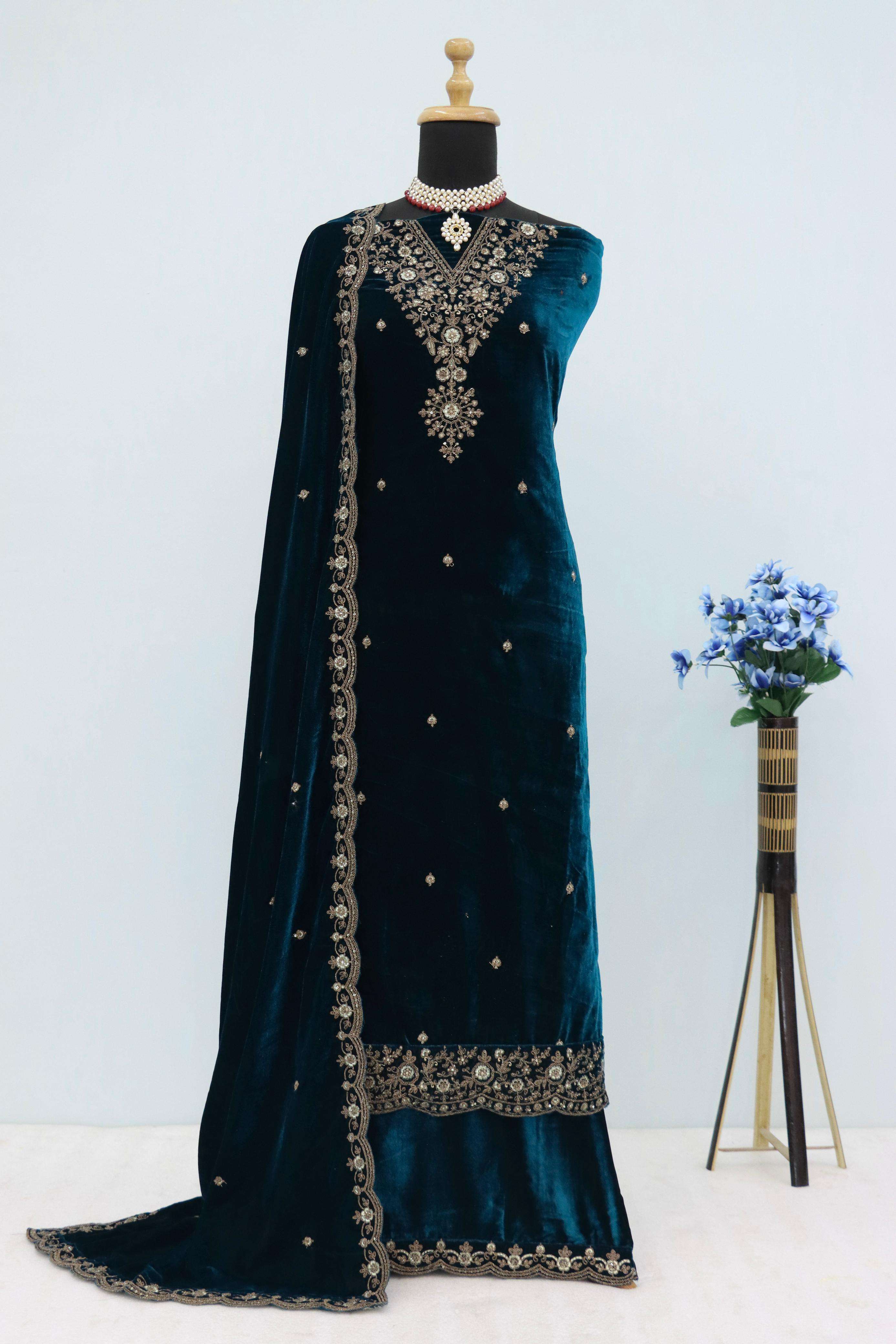 winter collection vol-3 by shurooq winter special velvet dress material non catalogue wholesale shopping surat