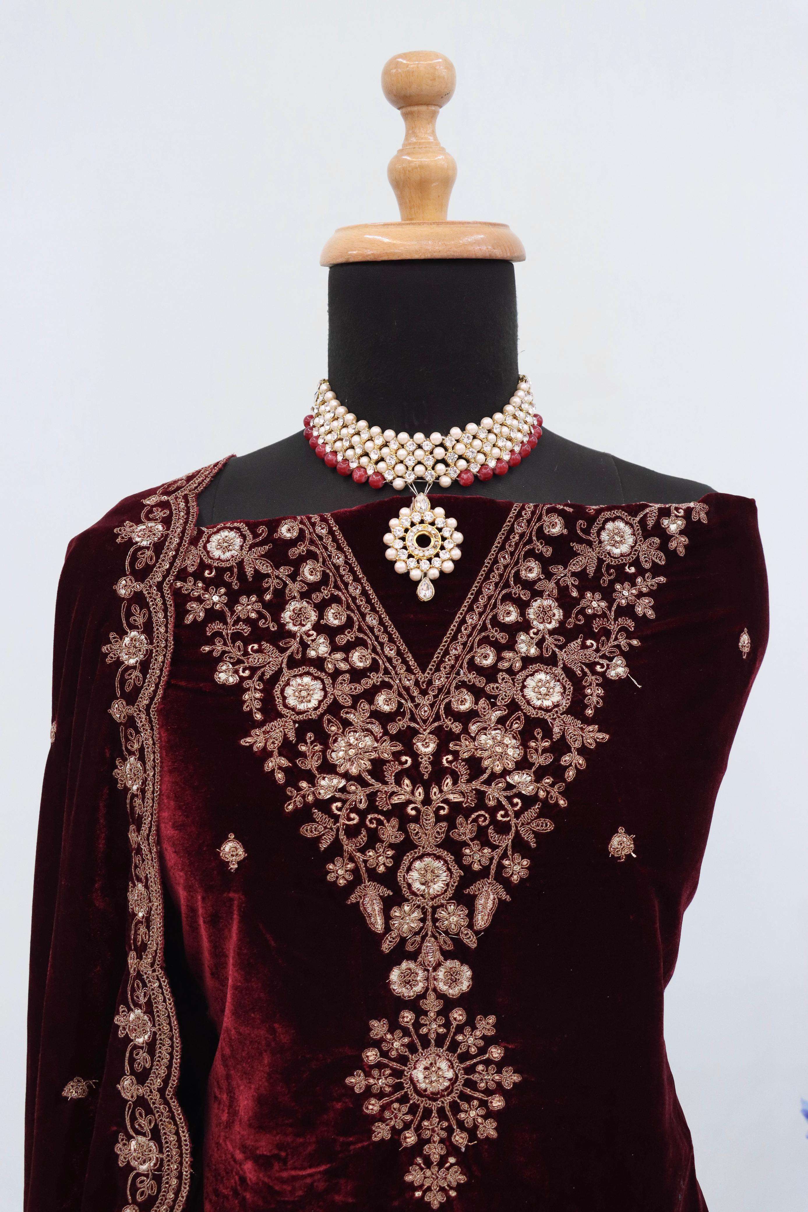 winter collection vol-3 by shurooq winter special velvet dress material non catalogue wholesale shopping surat