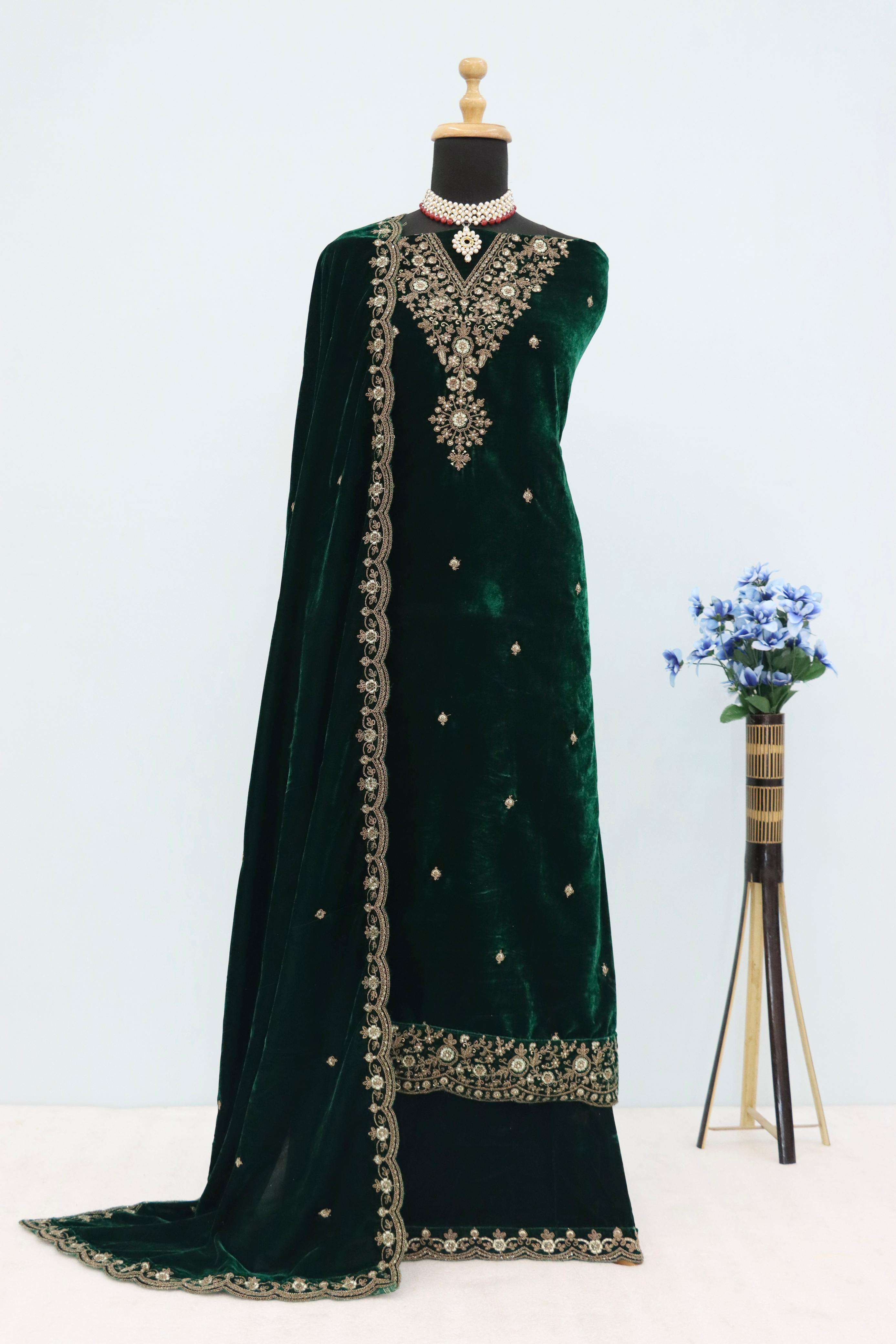 winter collection vol-3 by shurooq winter special velvet dress material non catalogue wholesale shopping surat