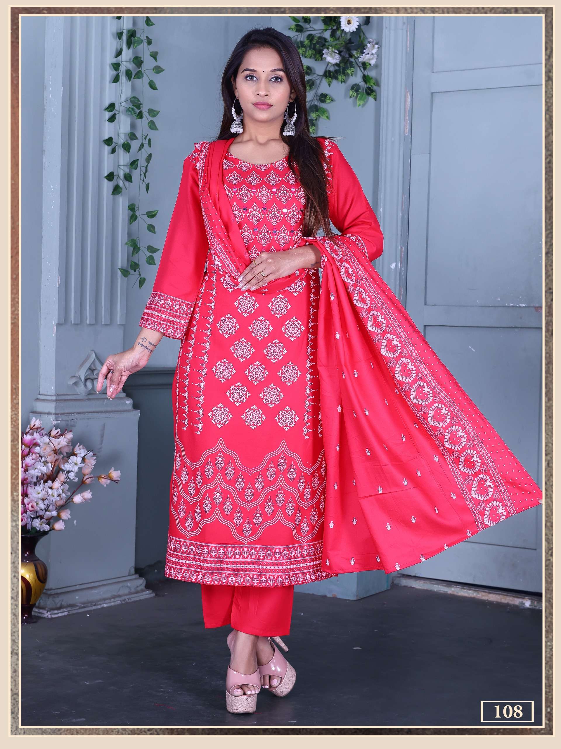 ankita vol-4 by kavya 101-108 series rayon printed with handwork kurtis catalogue wholesaler surat gujarat 