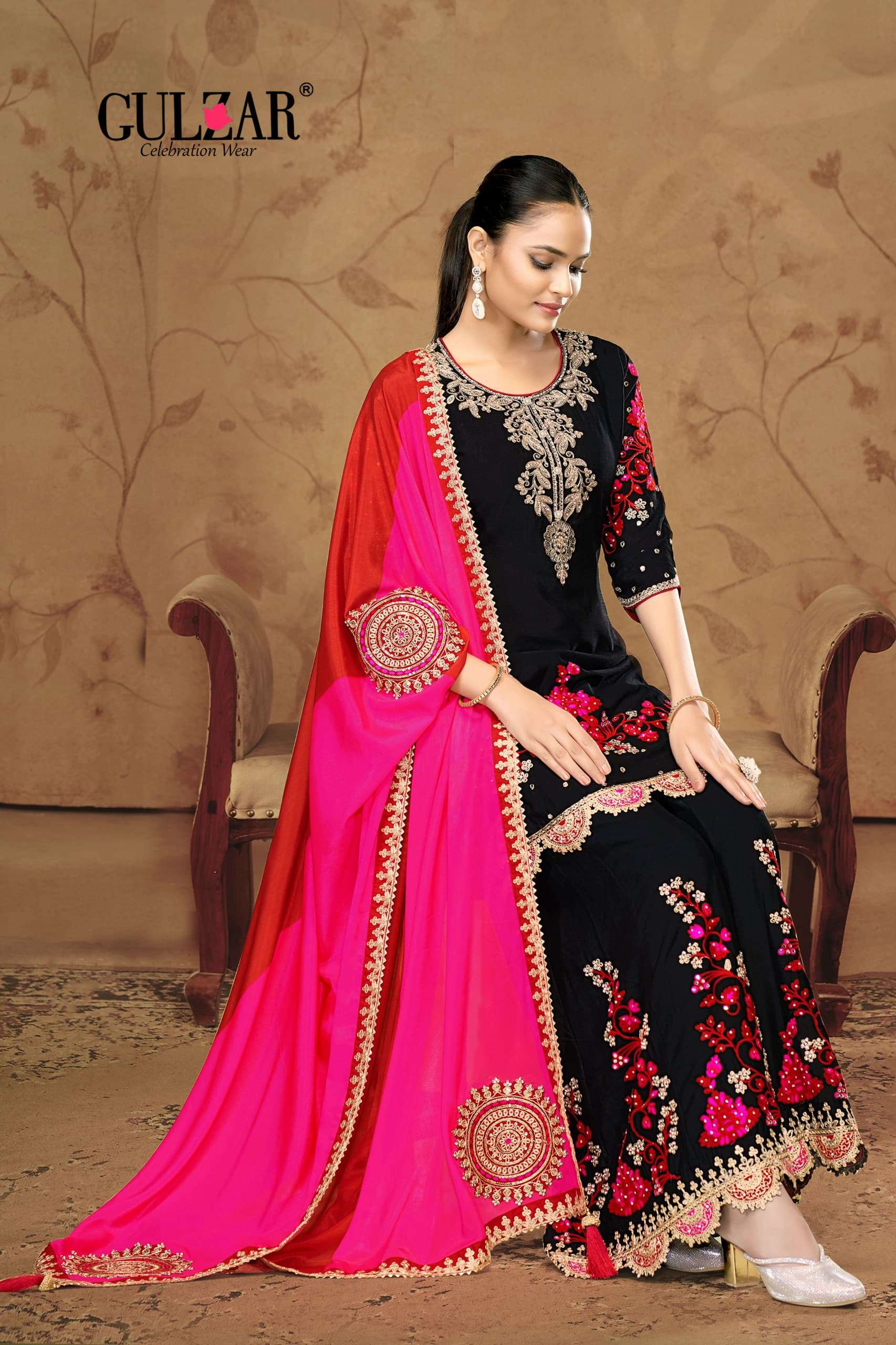 gulzar by hazariphool 2141-2142 series exclusive party wear long gown ready made catalogue wholesale price 