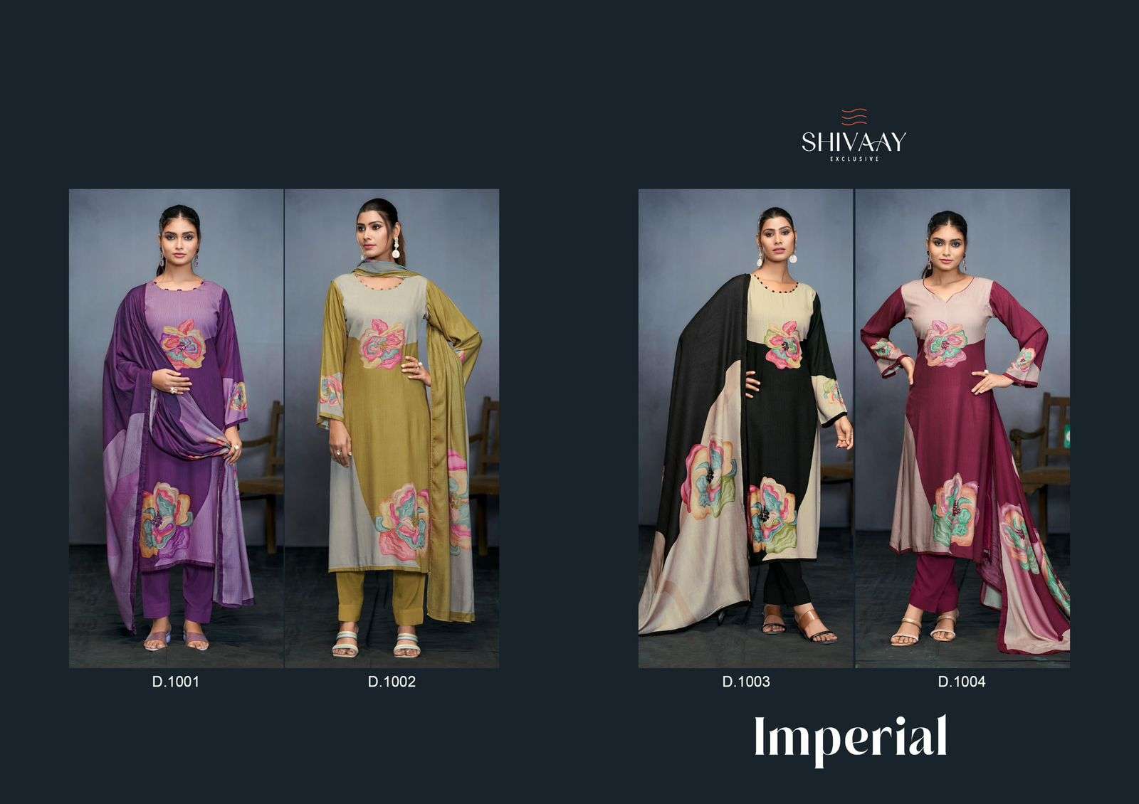 imperial by shivaay 1001-1004 series unstich salwar kameez catalogue wholesale collection surat 