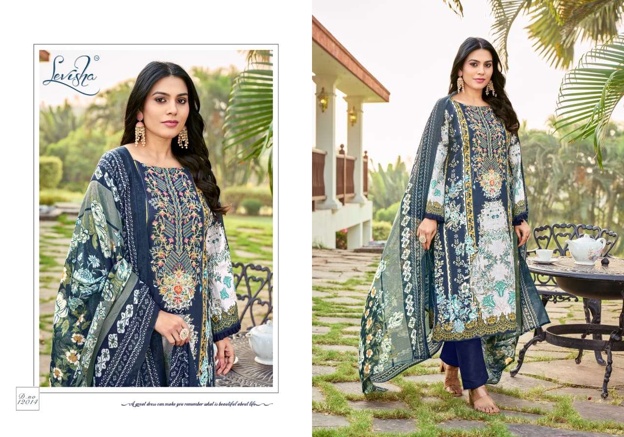 levisha naira nx vol 12 designer pakistani style cambric cotton pakistani style embroidred salwar kameez catalogue 