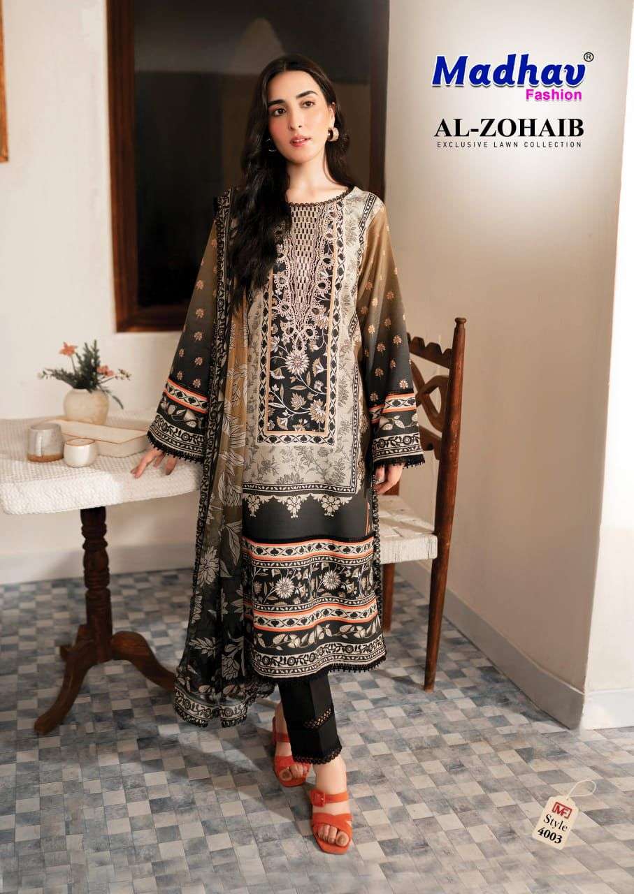 madhav fashion al-zohaib vol-4 4001-4006 cotton salwar suits catalogue online surat gujarat