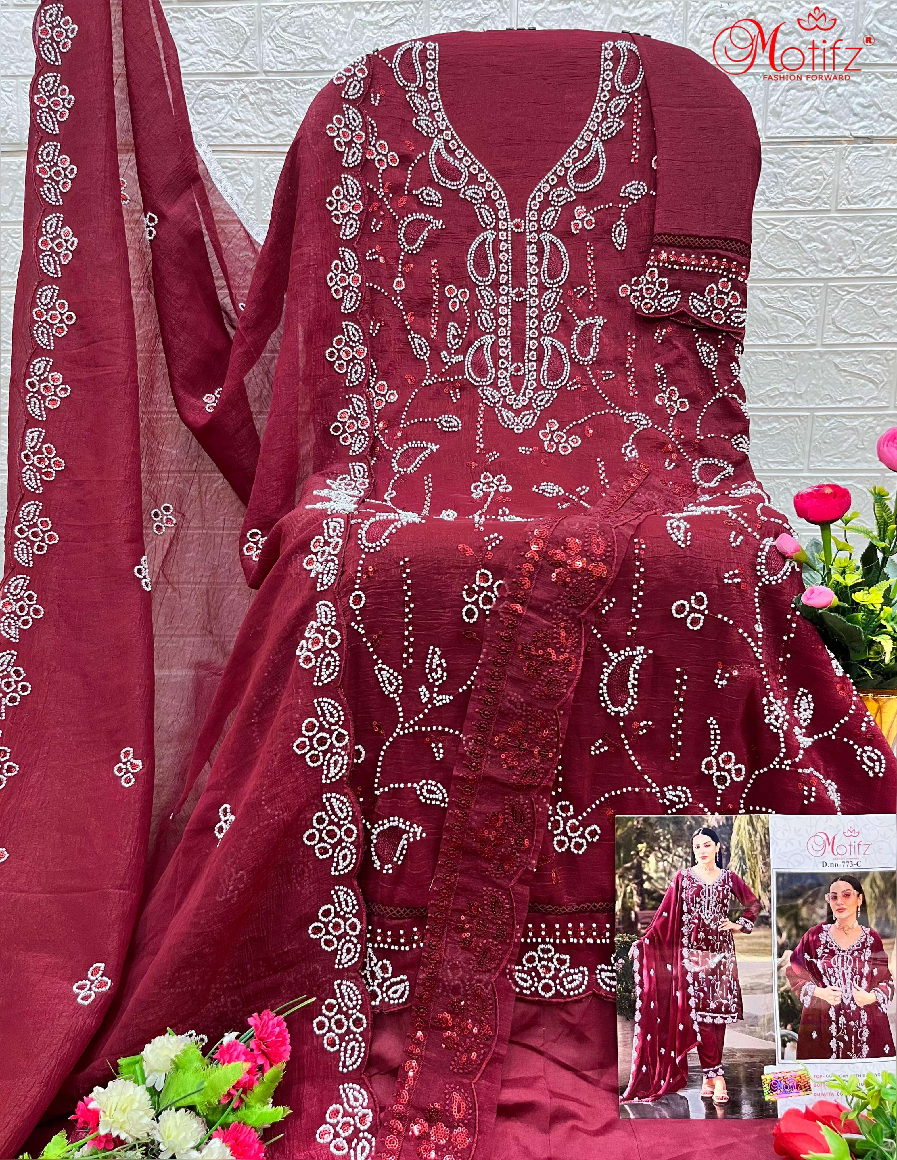 motifz 773 colours exclusive designer pakistani salwar kameez catalogue wholesale market surat gujarat 