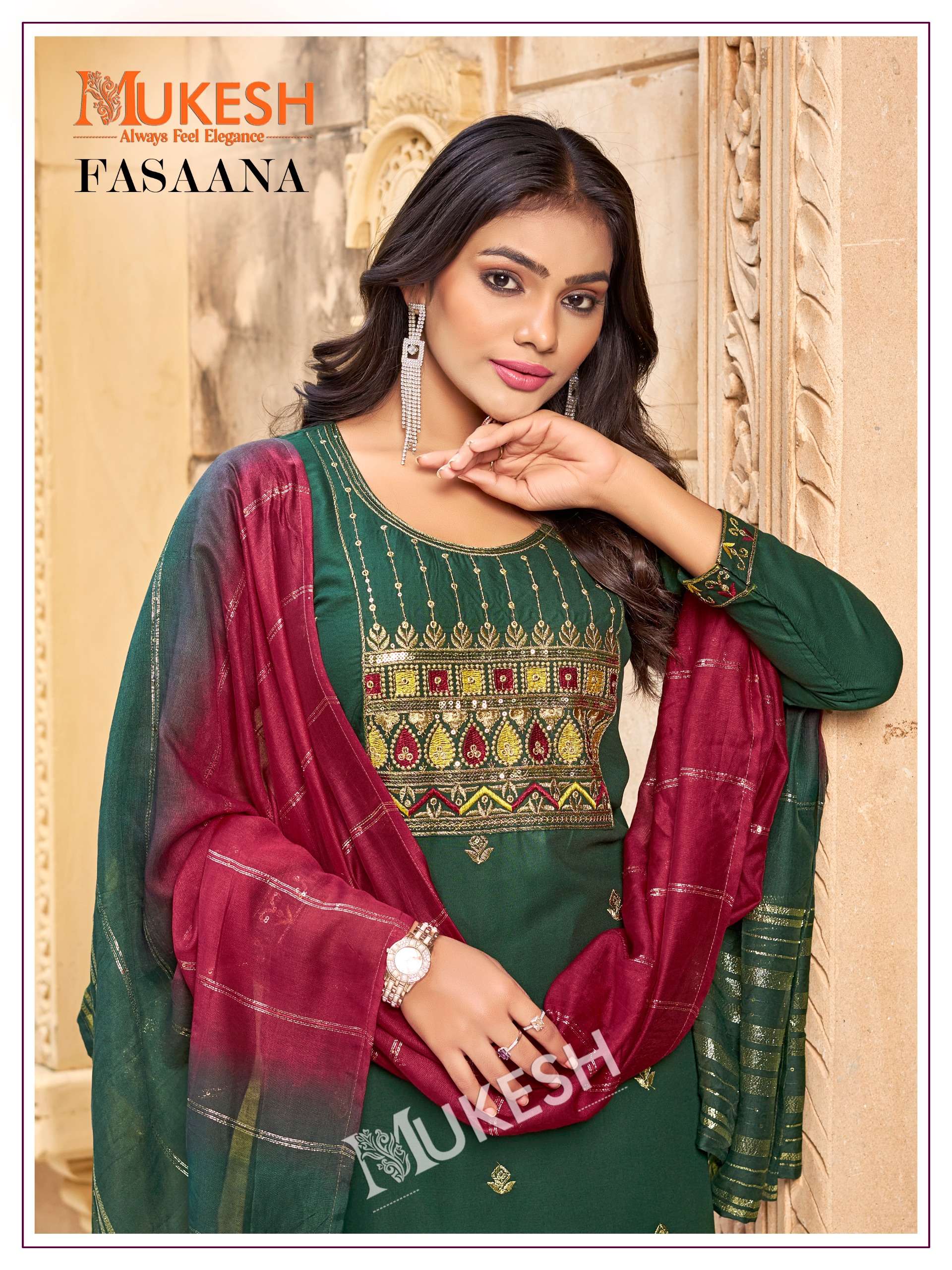 mukesh fasaana 1001-1006 series daily uses designer kurtis catalogue manufacturer surat