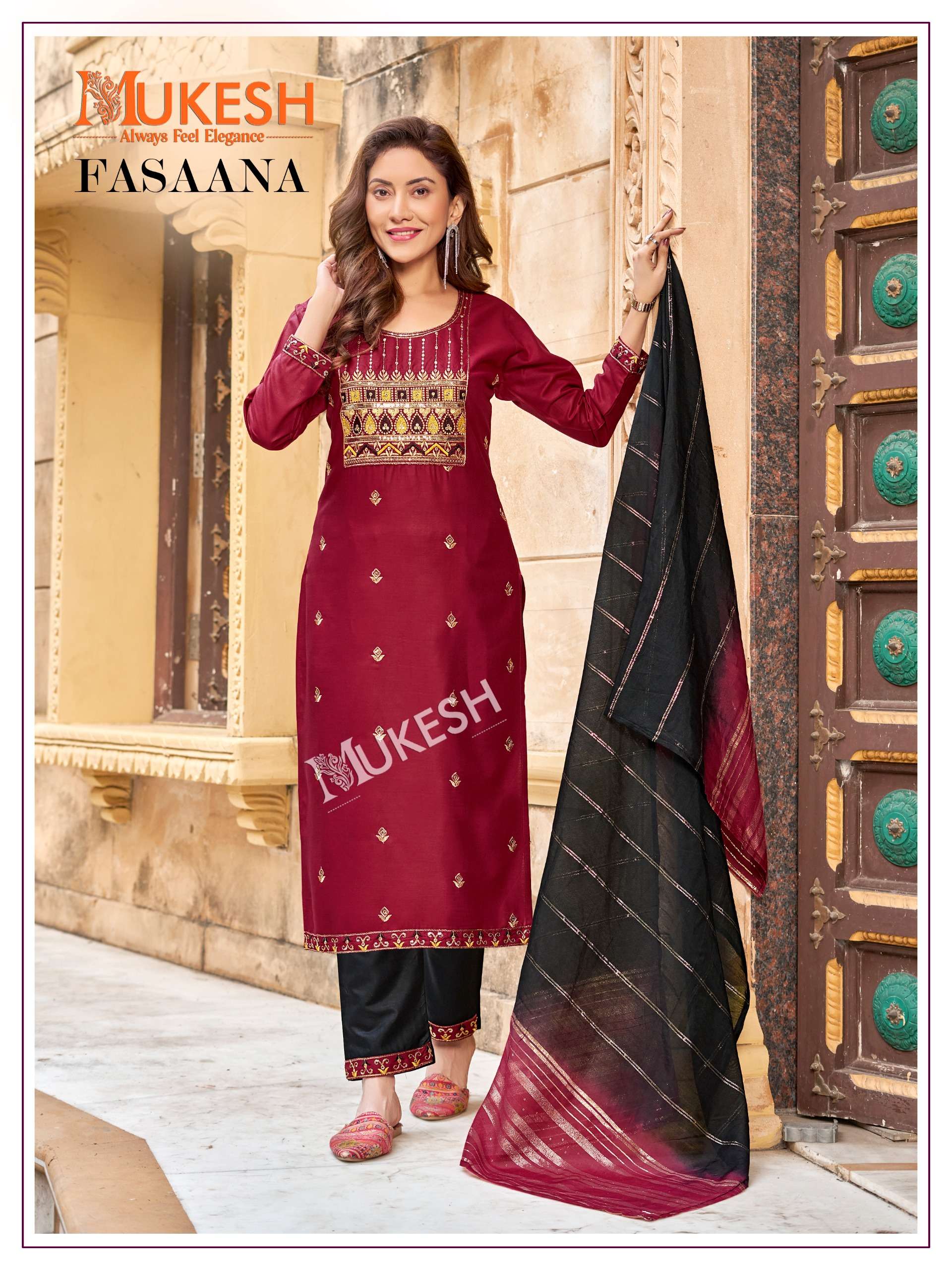 mukesh fasaana 1001-1006 series daily uses designer kurtis catalogue manufacturer surat