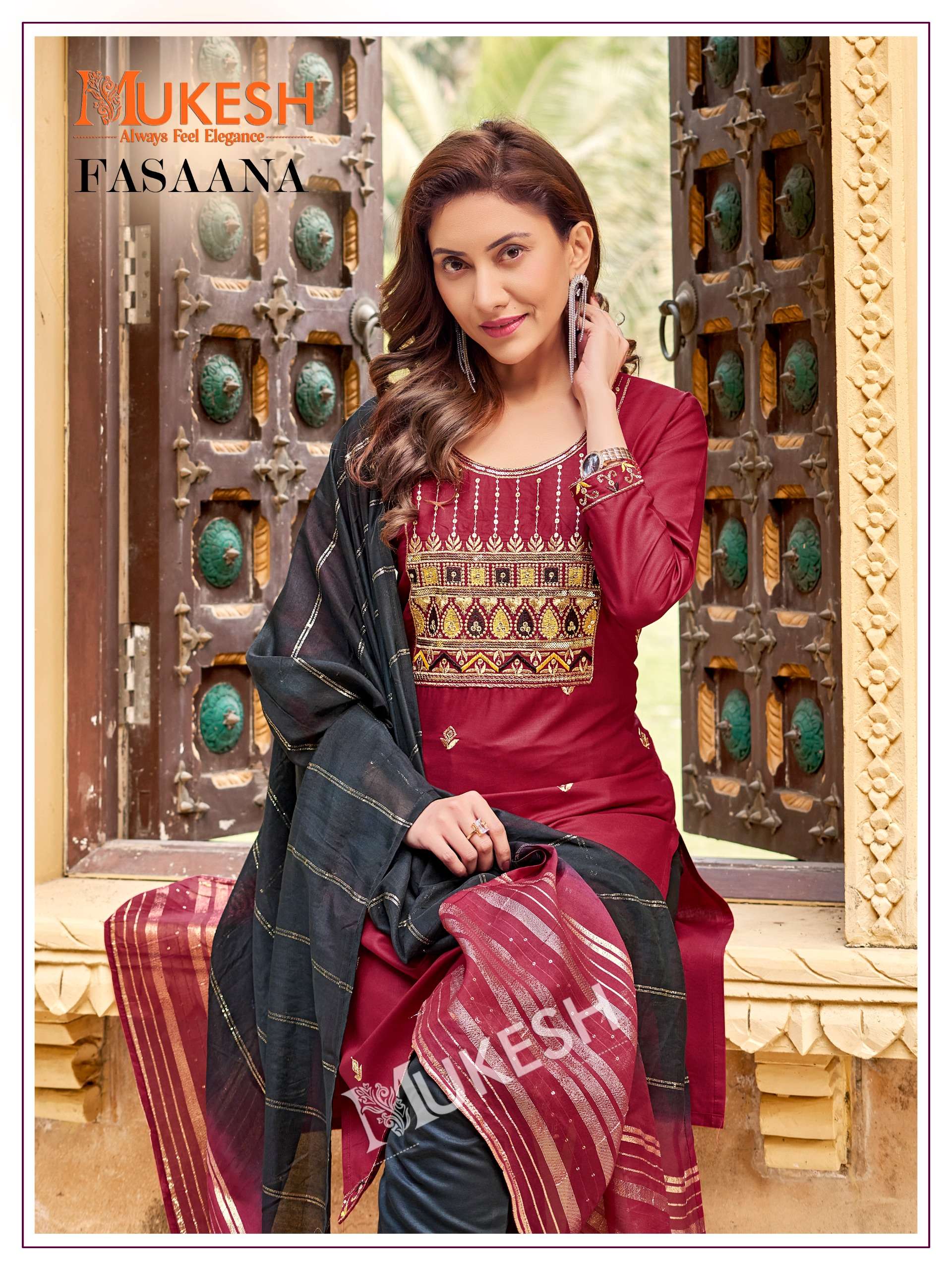 mukesh fasaana 1001-1006 series daily uses designer kurtis catalogue manufacturer surat