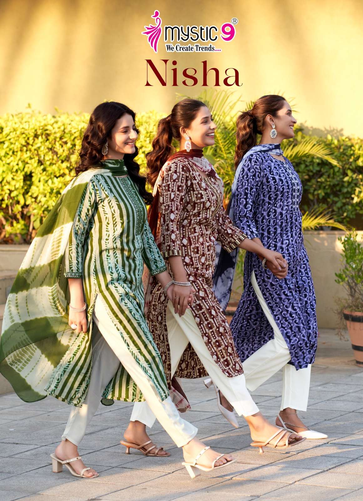 mystic nisha vol-4 4001-4008 series aliya cut designer kurtis catalogue wholesale market surat gujarat