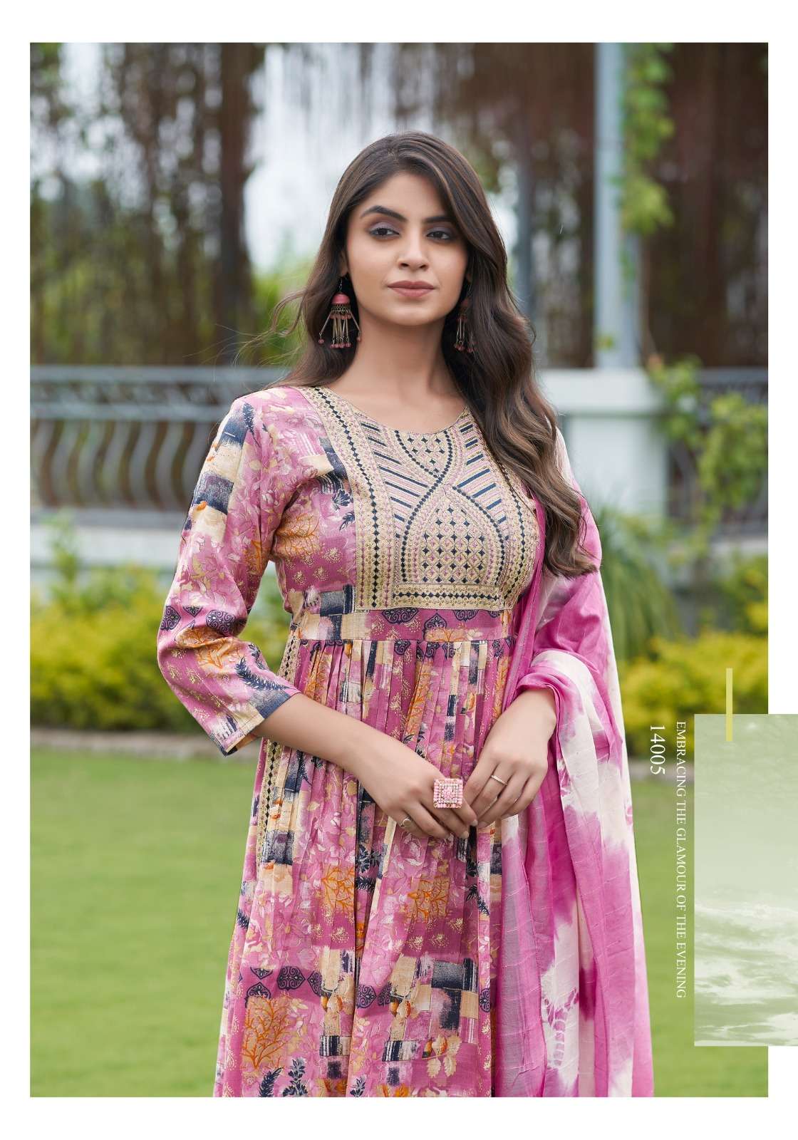 mystic sara vol 14 14001-14008 series reyon capsule party wear nayra cut ready to wear suits catalogue wholesale rate surat