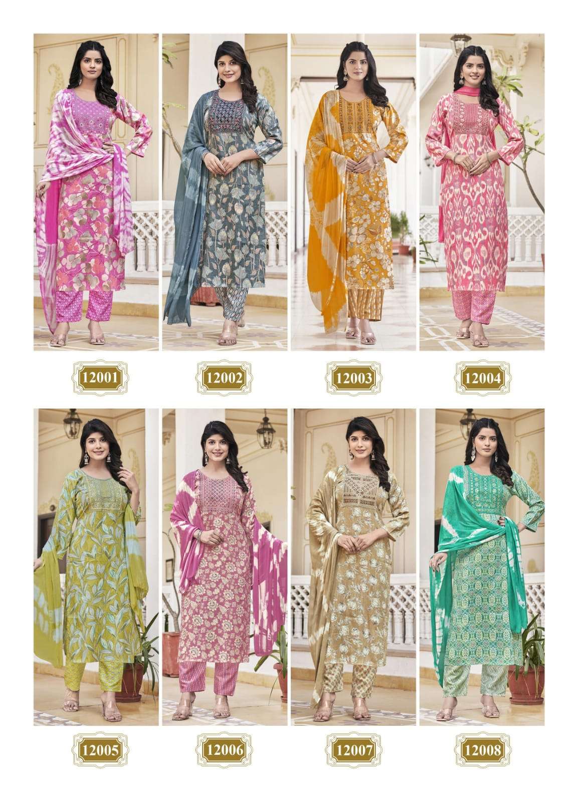 navkar suffy gold vol-12 12001-12008 colours readymade salwar suits catalogue online purchasing surat gujarat
