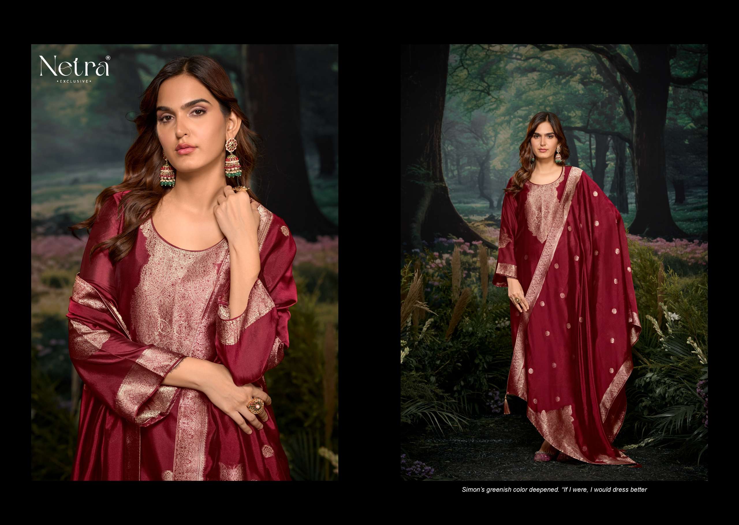 netra by tareef 14001-14006 series digital print with material latest catalogue collection surat gujarat 