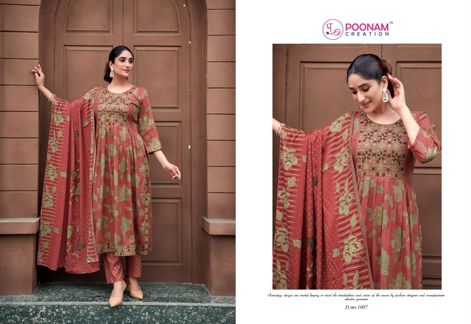 poonam shagun1001-1008 series festival special designer kurtis catalogue wholesale collection surat gujarat 