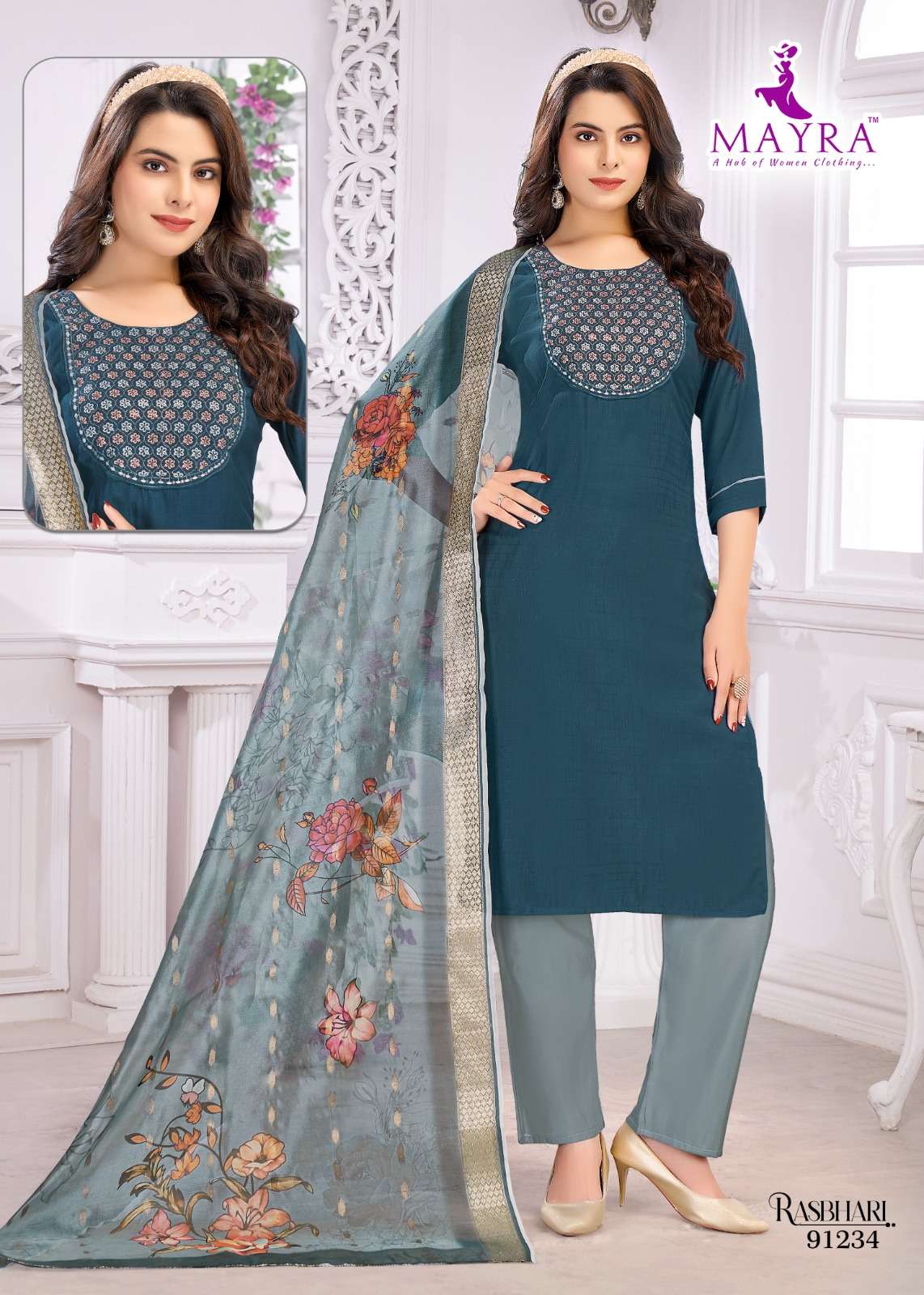 rasbhari by mayra 91234-91241series indian designer festive wear salwar kameez catalogue wholesaler surat gujarat 