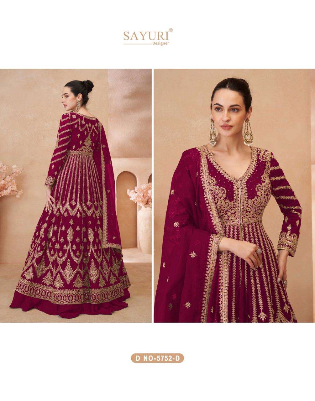 sayuri designer naari 5752 series exclusive designer party wear dress catalogue surat gujarat