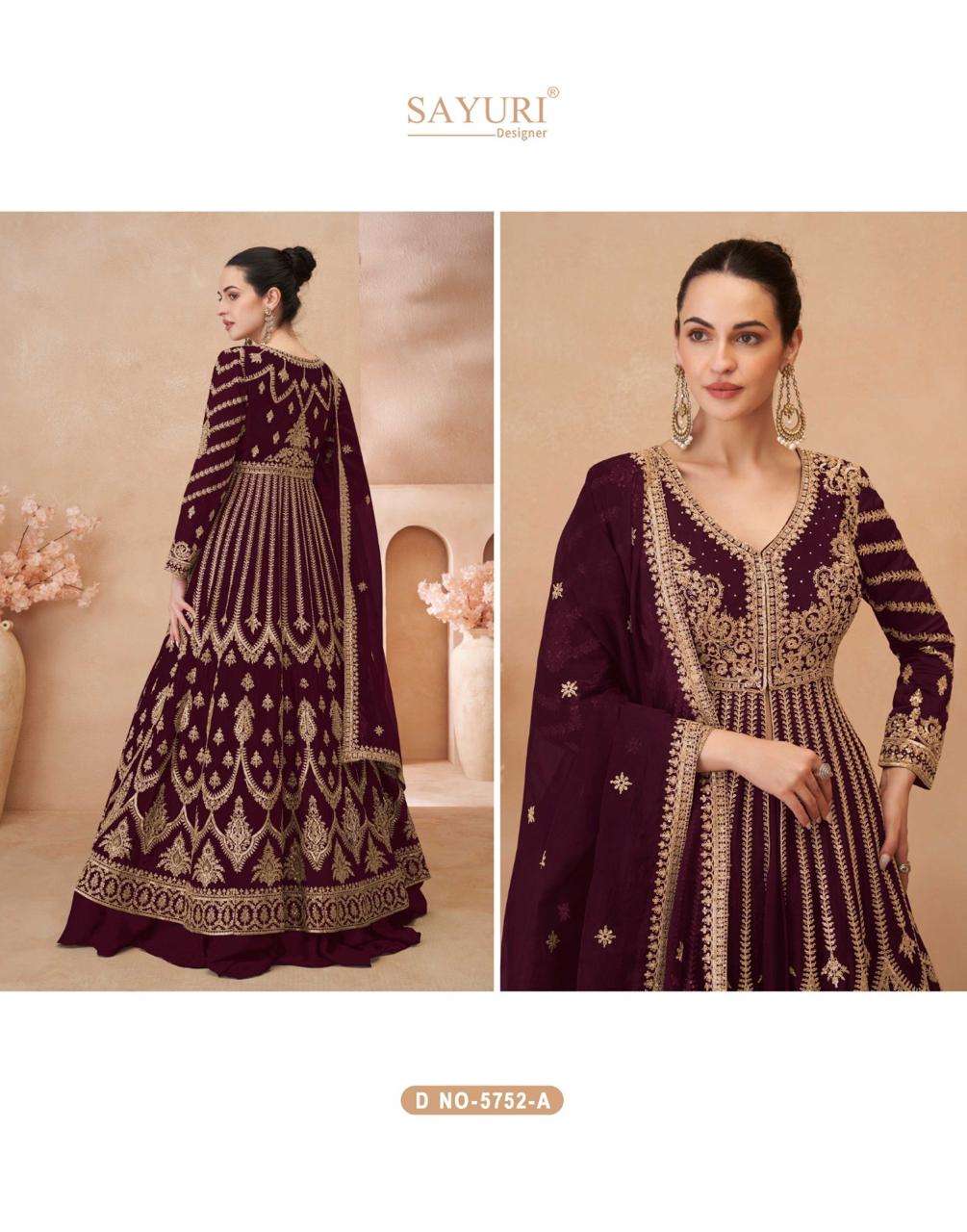 sayuri designer naari 5752 series exclusive designer party wear dress catalogue surat gujarat