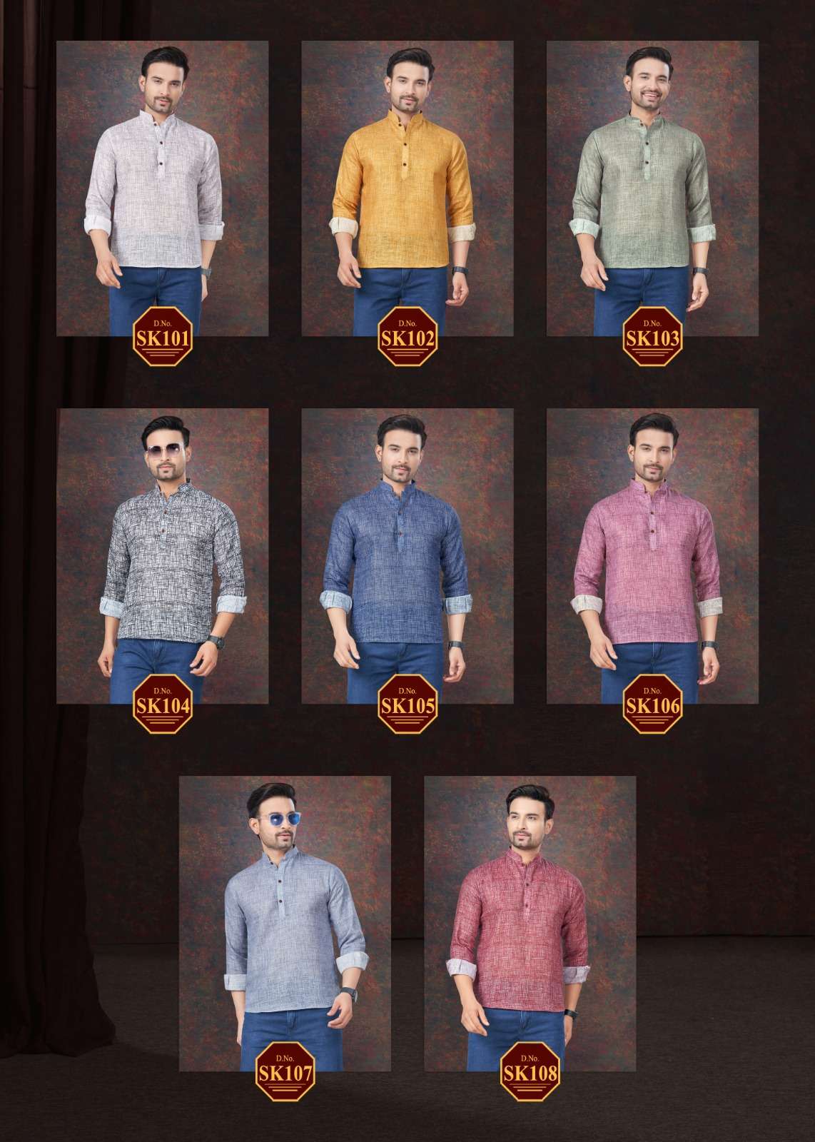 short kurta by outlook collections vol-2 101-108 series catalogue wholesale price surat gujarat