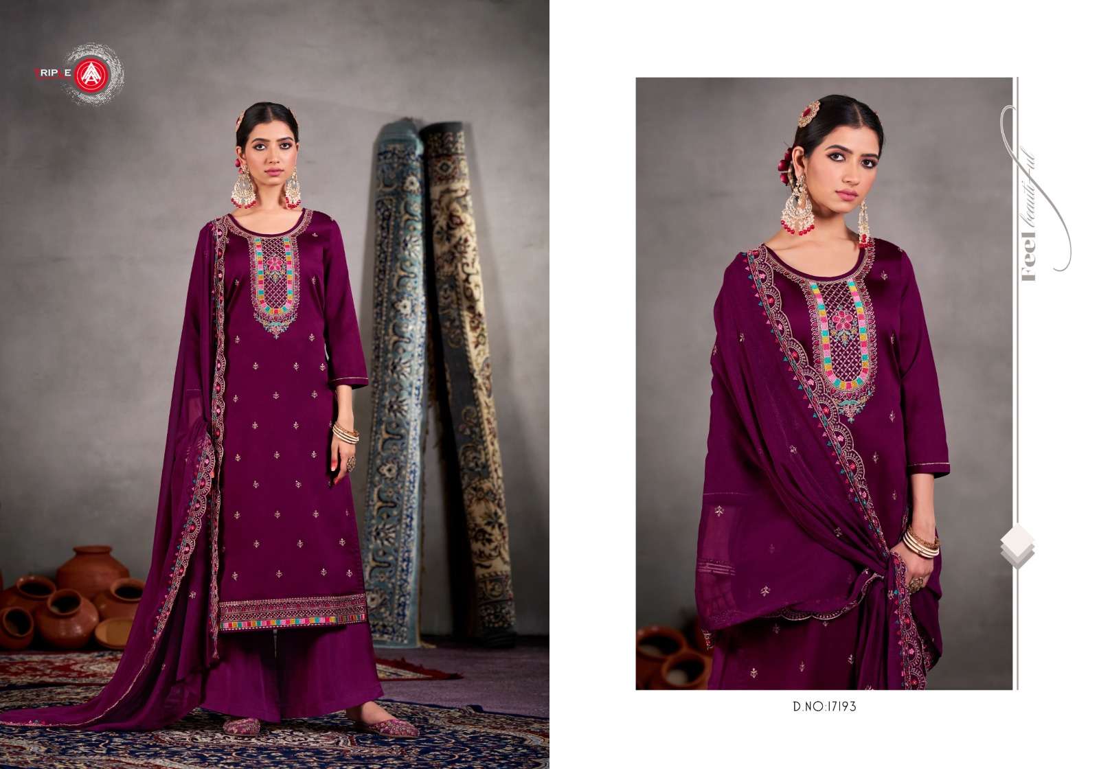 triple aaa yatri 17191-17196 series indian designer salwar kameez catalogue wholesale price surat gujrat 