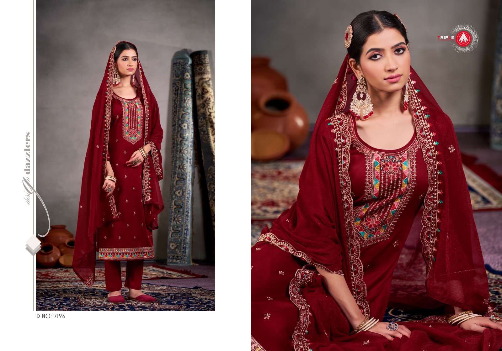 triple aaa yatri 17191-17196 series indian designer salwar kameez catalogue wholesale price surat gujrat 