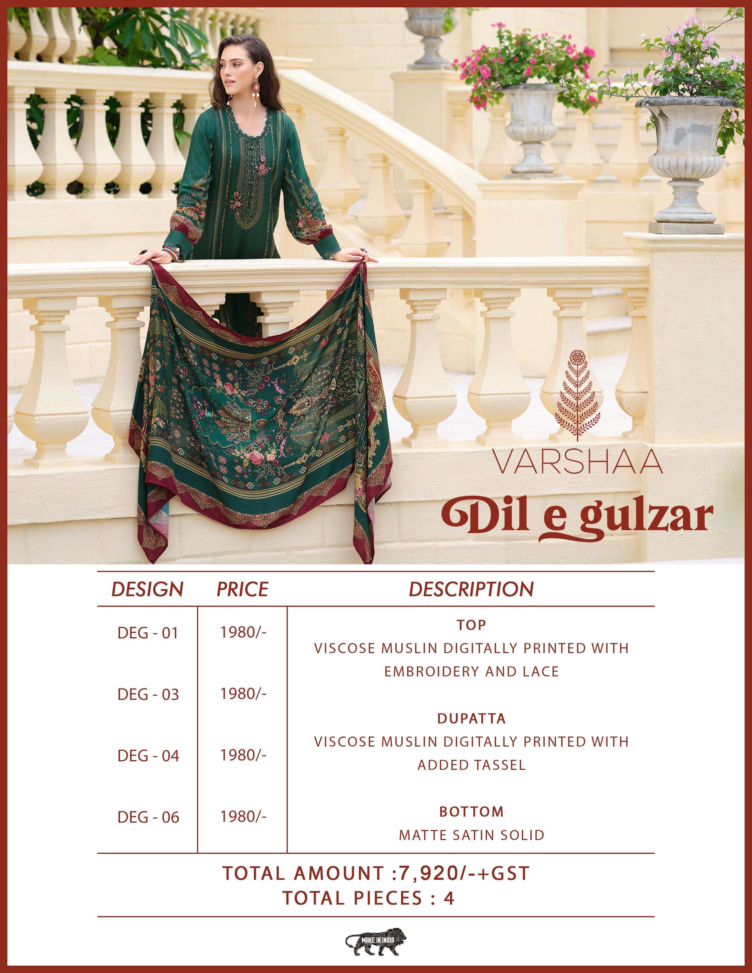 varsha dil e gulzar latest designer salwar kameez catalogue at wholesale price surat gujarat 