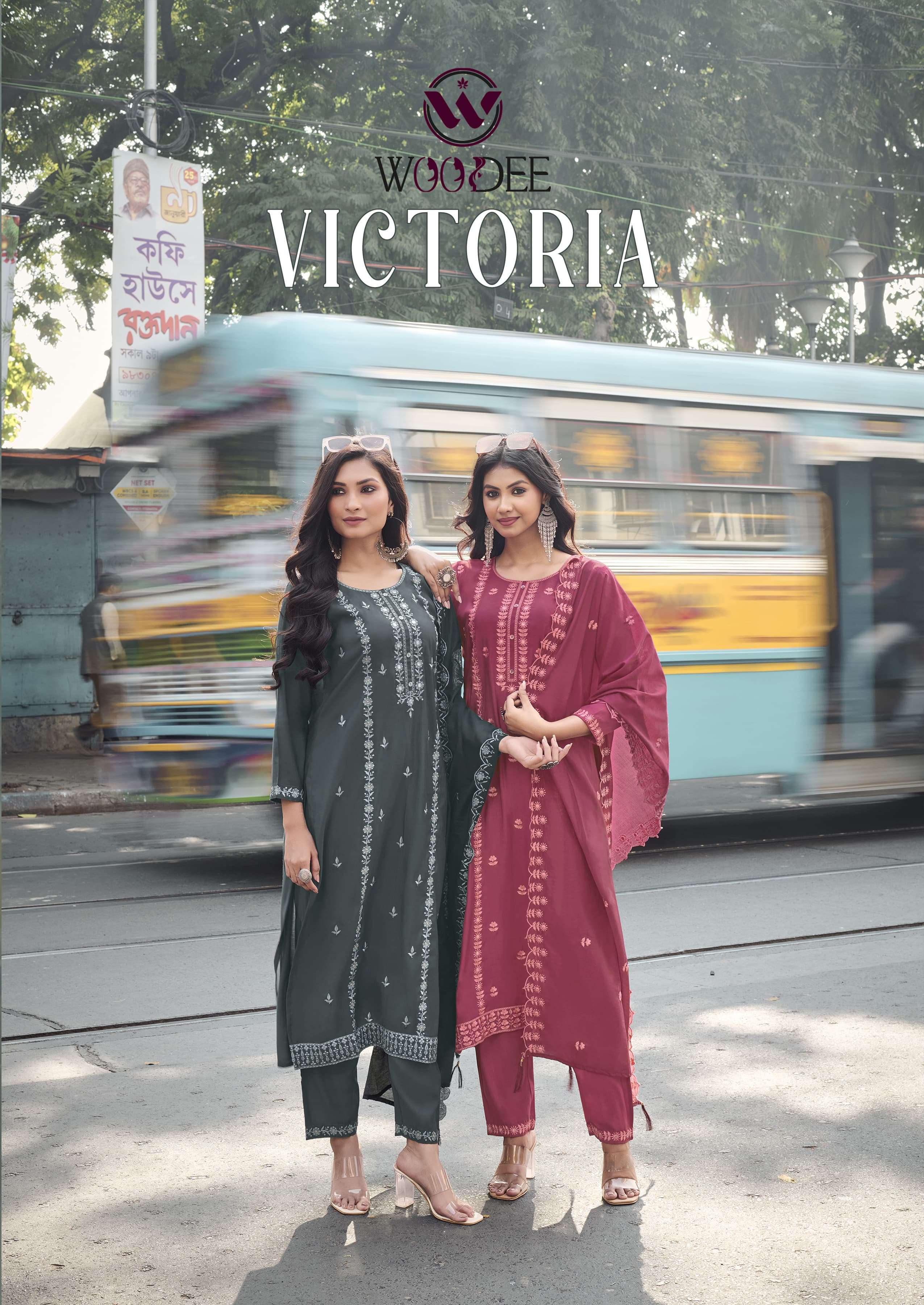 woodee victoria 1001-1006 series indian designer kurtis catalogue manufacturer surat  gujarat