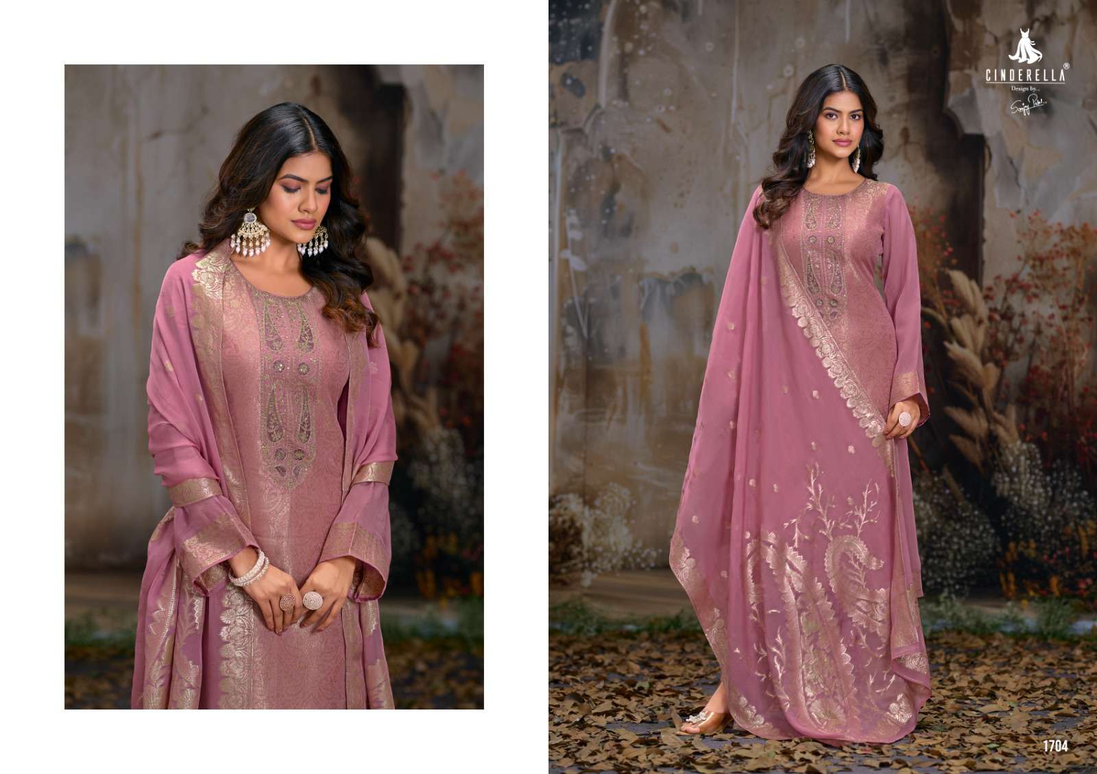 zahria by cindrella 1701-1704 series fancy pure organza suit catalogue wholesale price surat gujarat