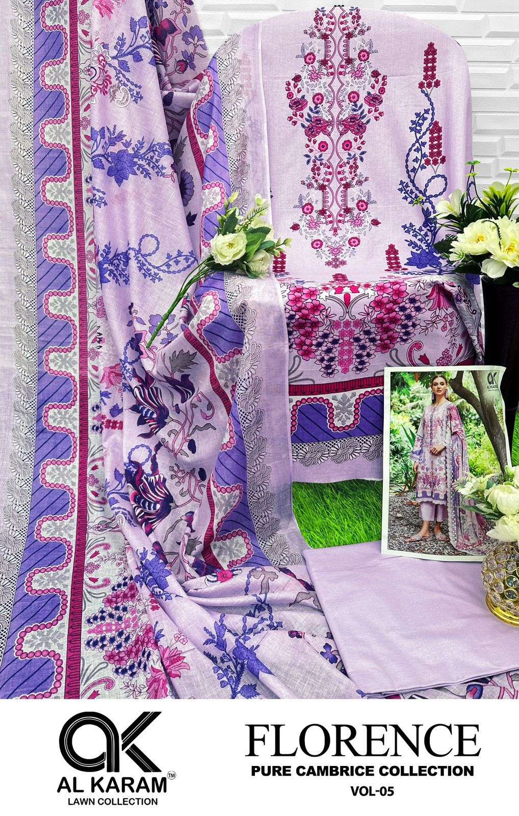 al karam florence vol-5 5001-5006 series  unstitched designer salwar kameez catalogue surat gujrat 