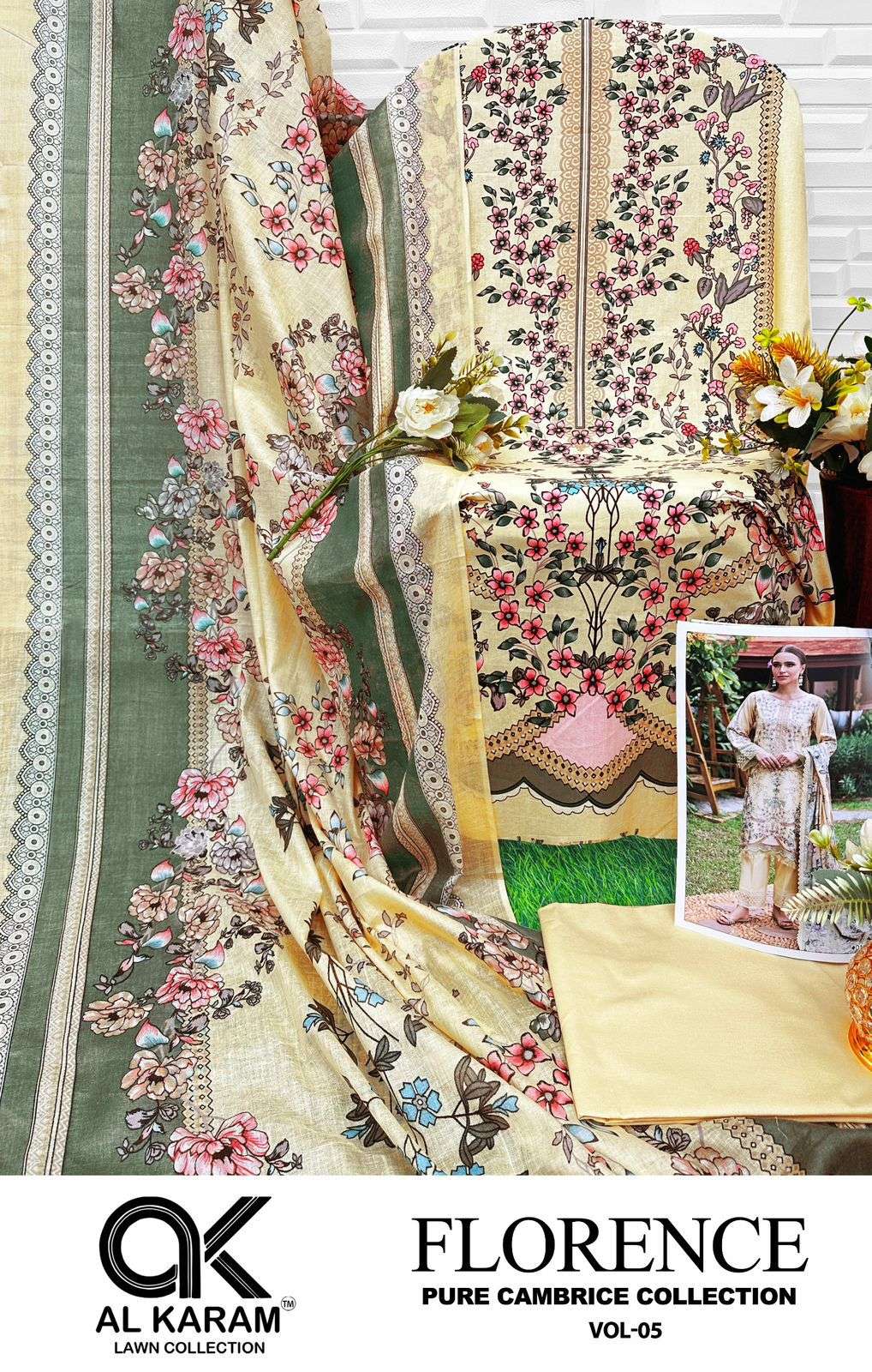 al karam florence vol-5 5001-5006 series  unstitched designer salwar kameez catalogue surat gujrat 