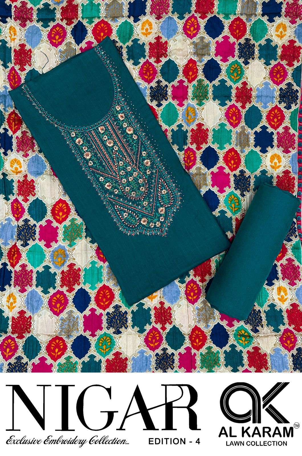 al karam nigar vol-4 4001-4006 series rayon designer dress material catalogue wholesale price surat gujrat
