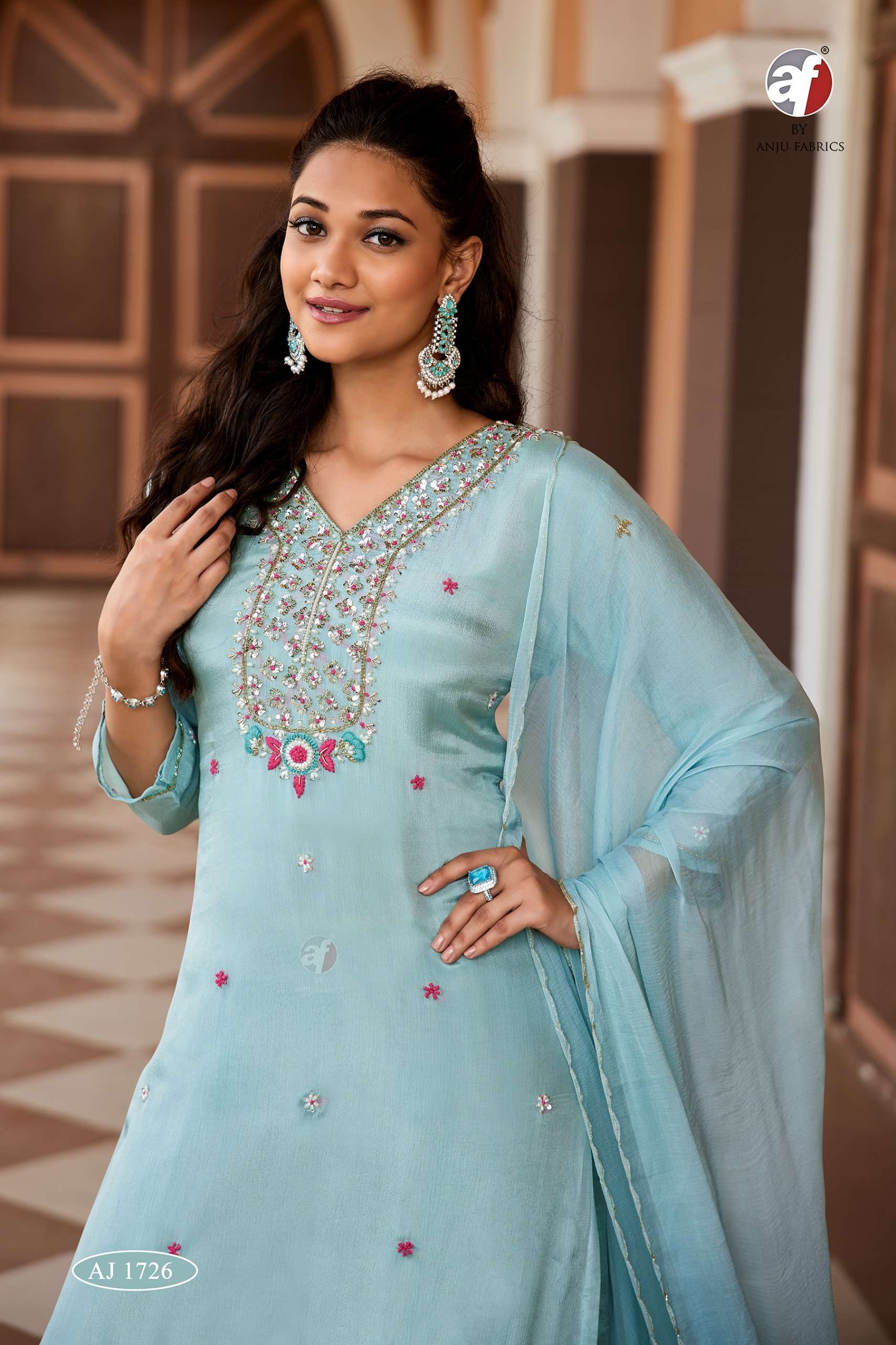 anju fabrics 1726 designer party wear ready to wear sharara suits buy online size set catalogue dealer surat