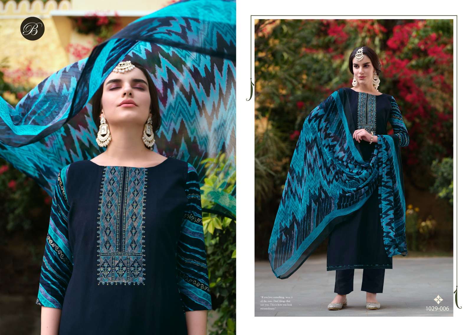 belliza designer studio humsafar viscose reyon digital embroidred summer salwar kameez wholesale price catalogue dealer 