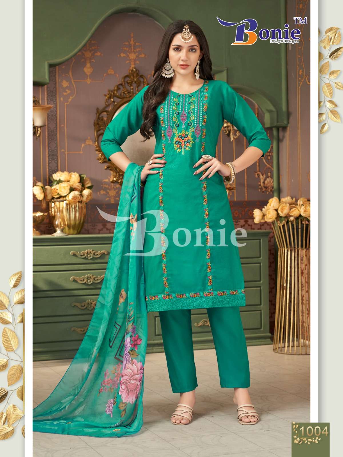 bonie farah vol 1 1001-1006 series designer readymade roman emborse salwar kameez catalogue surat