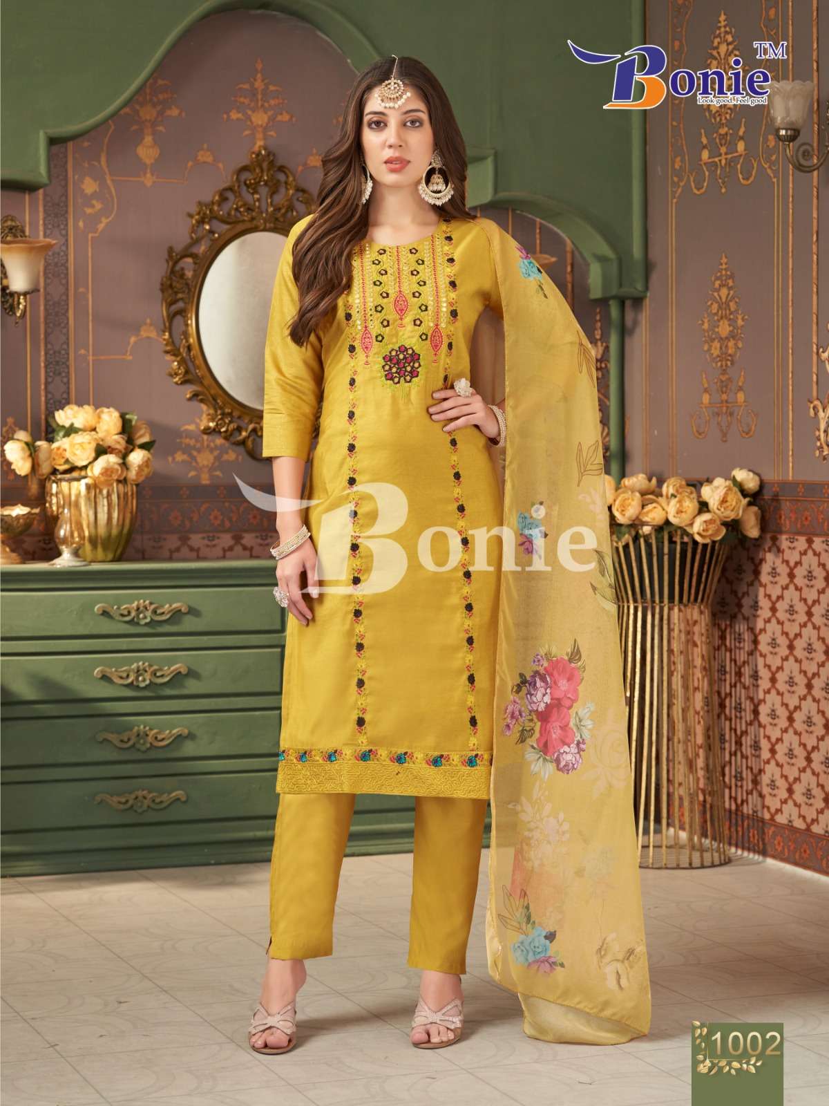 bonie farah vol 1 1001-1006 series designer readymade roman emborse salwar kameez catalogue surat