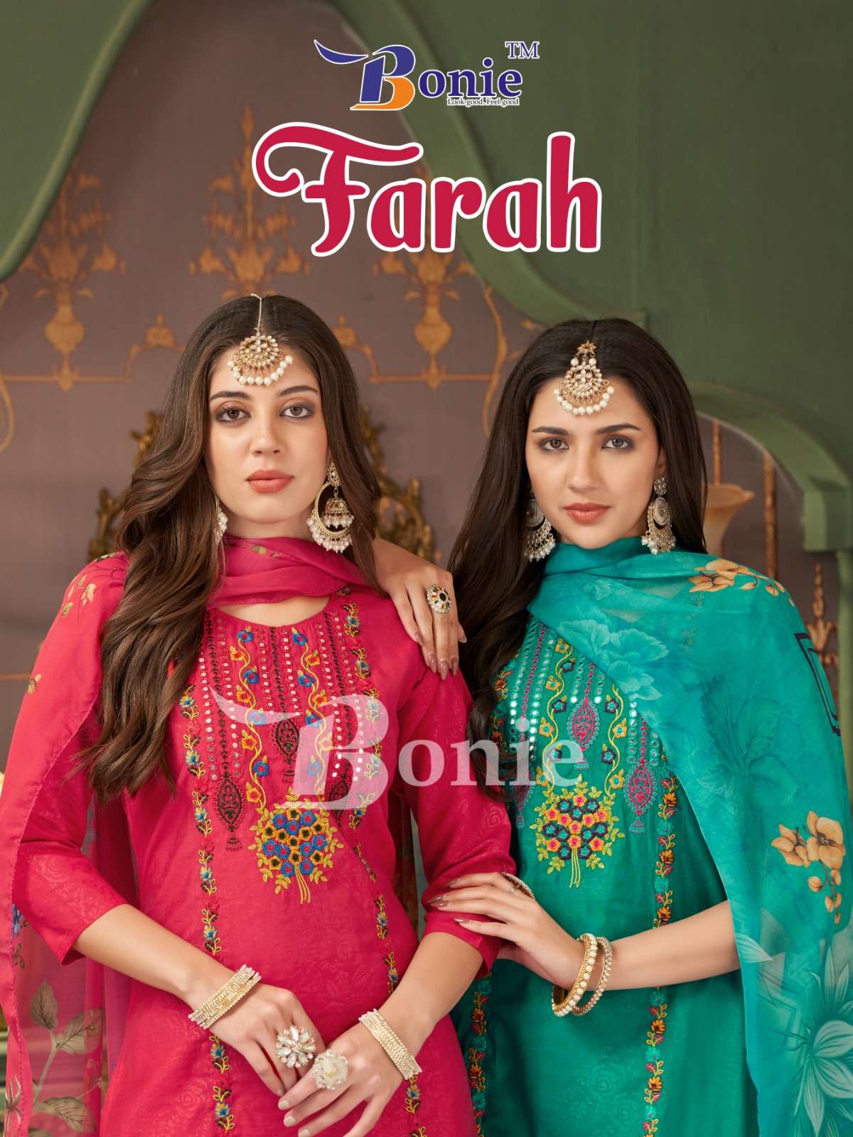 bonie farah vol 1 1001-1006 series designer readymade roman emborse salwar kameez catalogue surat