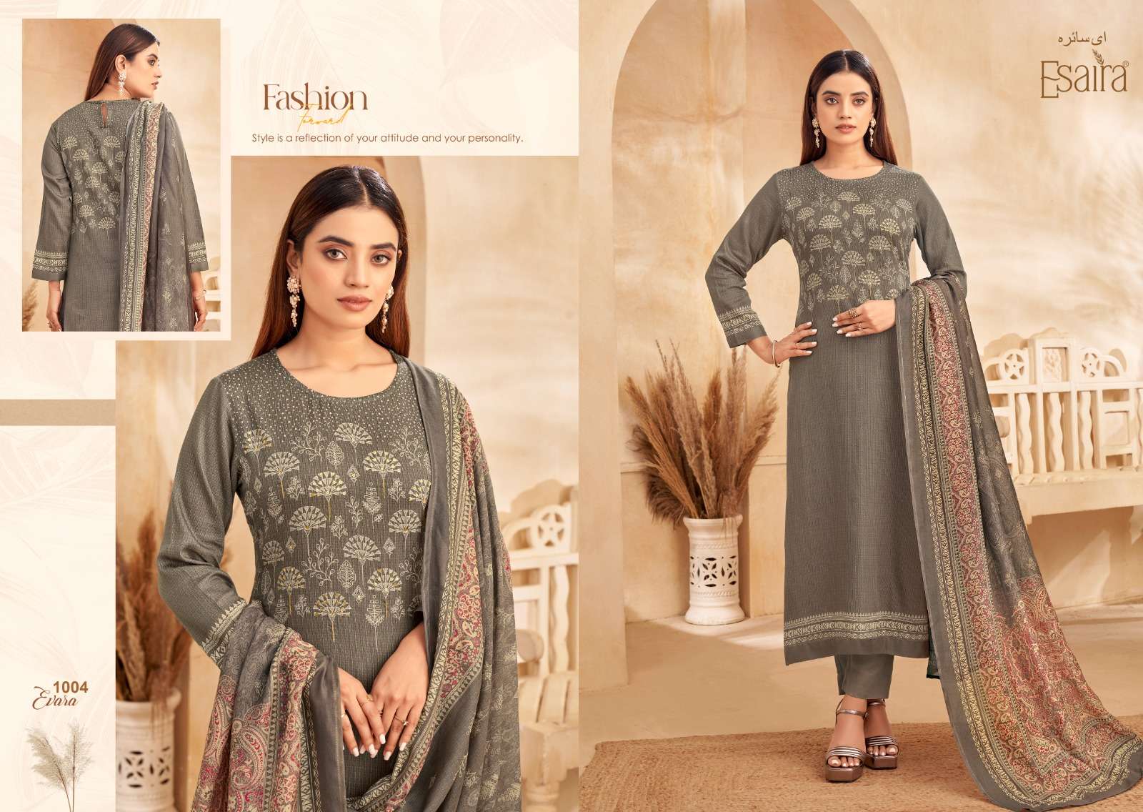 esaira evara 1001-1008 series designer cotton satin salwar kameez catalogue online purchasing surat gujarat 